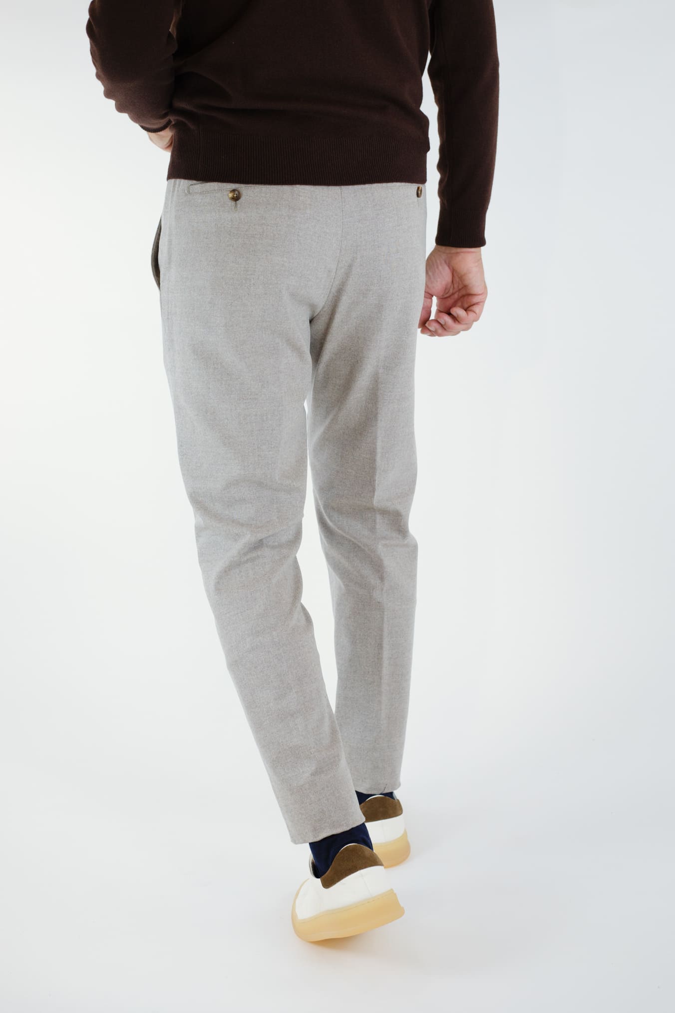 Pantaloni Coulisse Lana Cashmere Beige