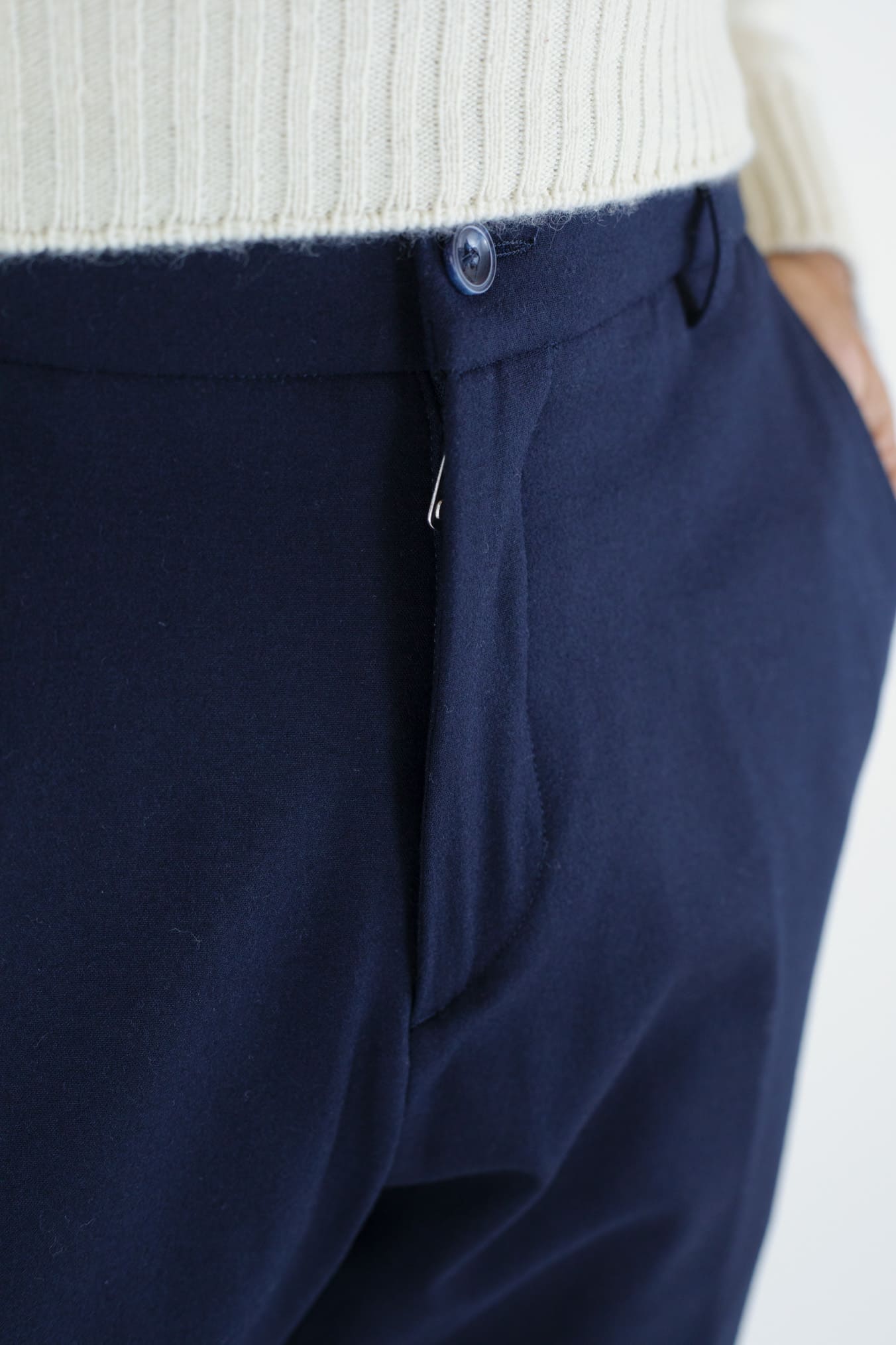 Pantaloni Cashmere con Coulisse Blu Navy