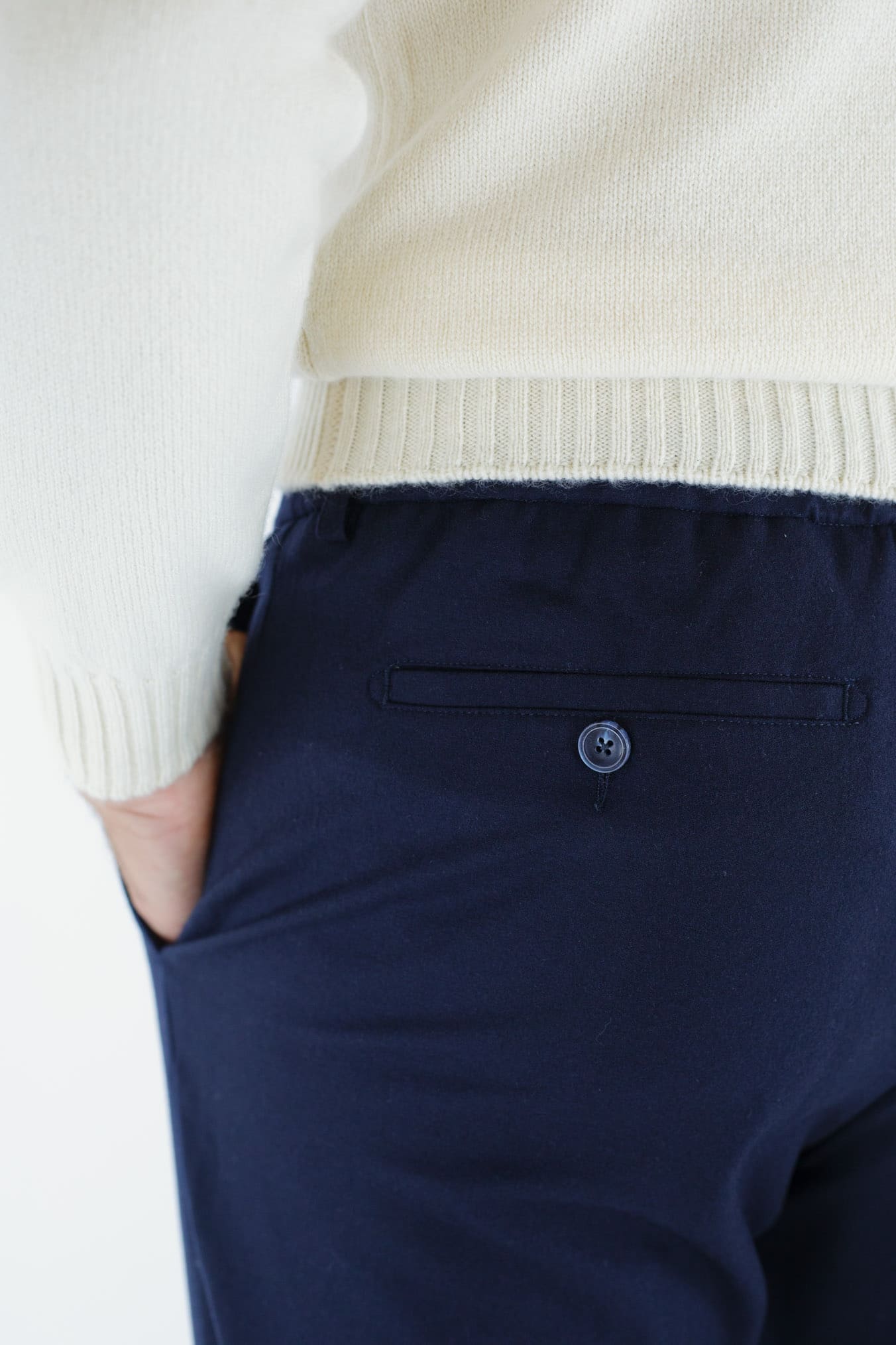 Pantaloni Cashmere con Coulisse Blu Navy