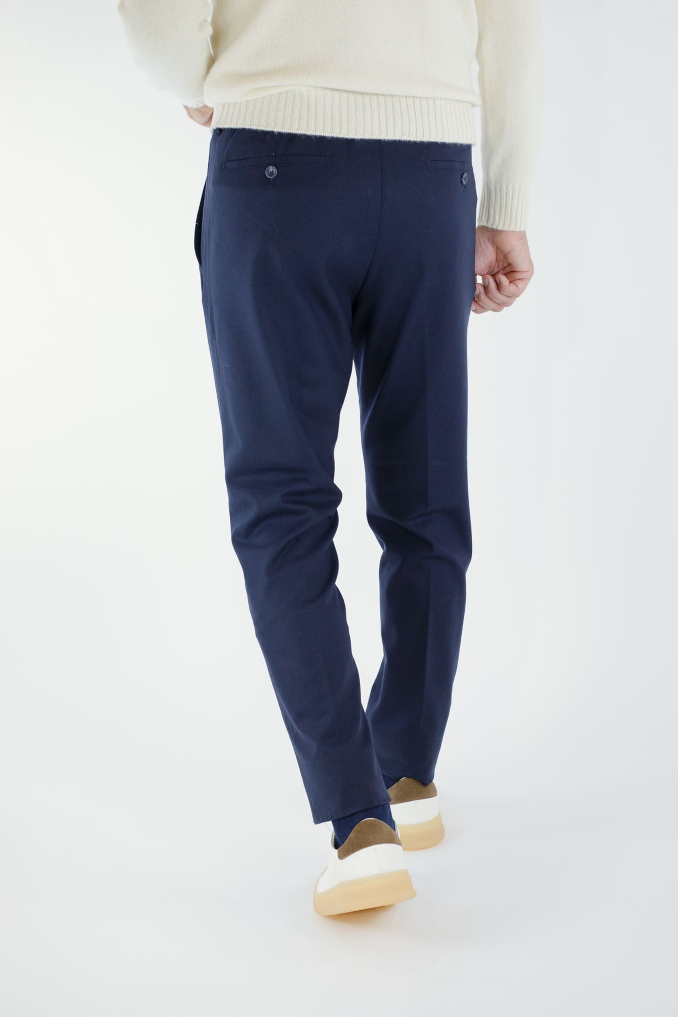 MARCO PESCAROLO Pantaloni Cashmere con Coulisse Grigio Chiaro