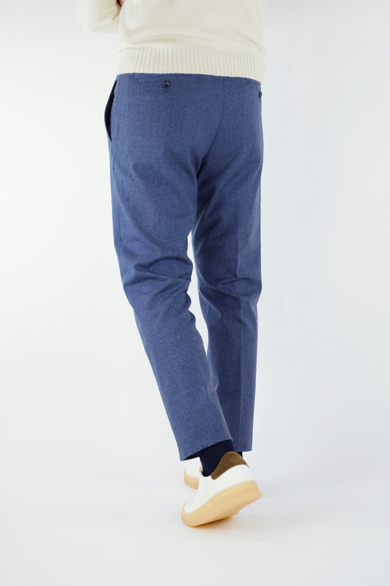 MARCO PESCAROLO Cashmere Pants with Drawstring Denim Blue