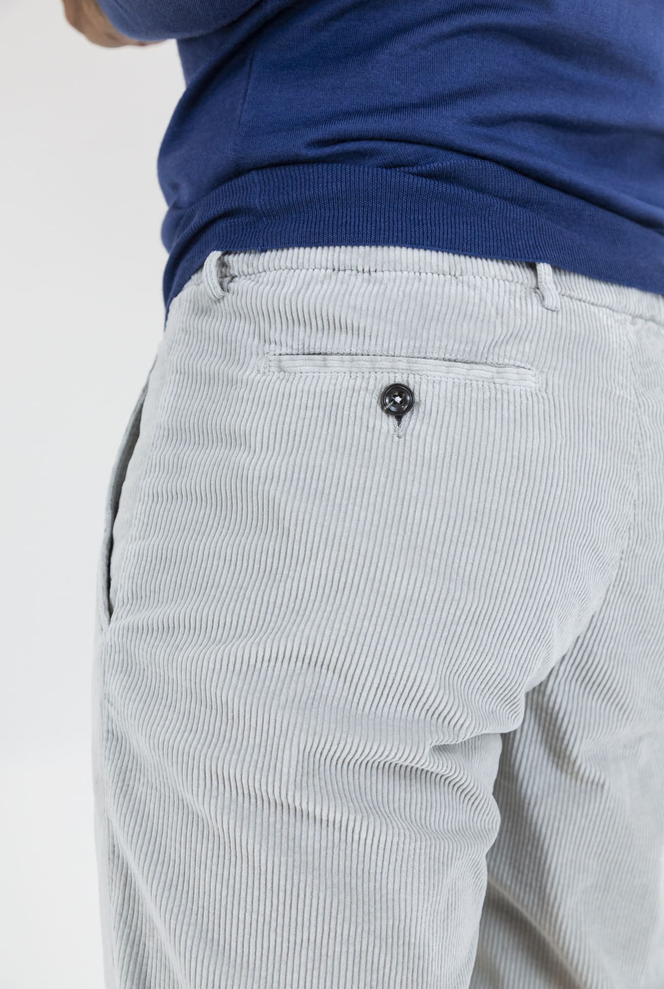PESCAROLO Pantaloni Velluto Coulisse Removibile Grigio