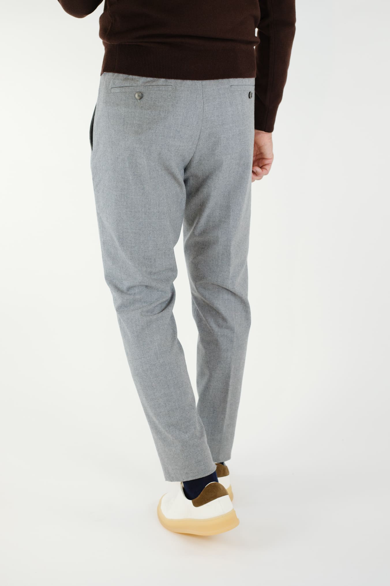 MARCO PESCAROLO Pantaloni Cashmere con Coulisse Grigio Chiaro