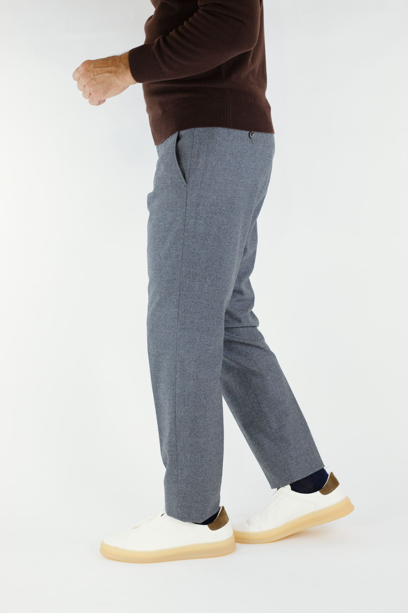 Pantaloni Cashmere con Coulisse Grigio