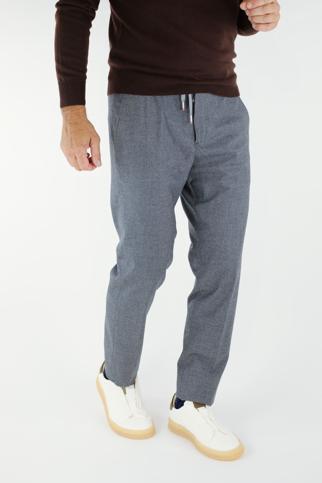 MARCO PESCAROLO Cashmere Pants with Drawstring Grey