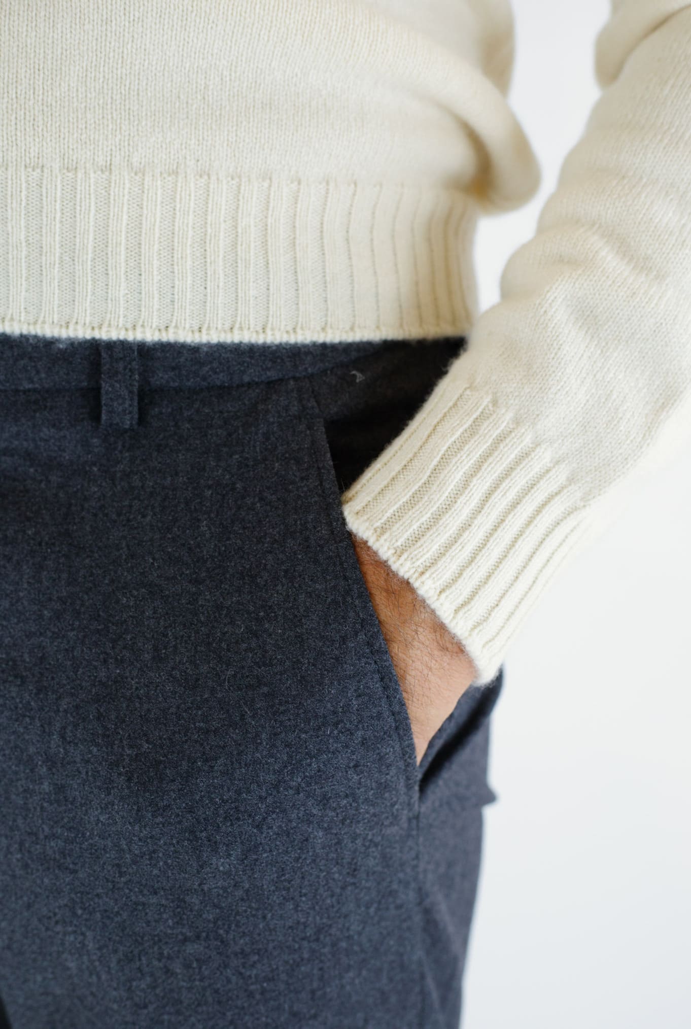 Pantaloni Cashmere Grigio Antracite