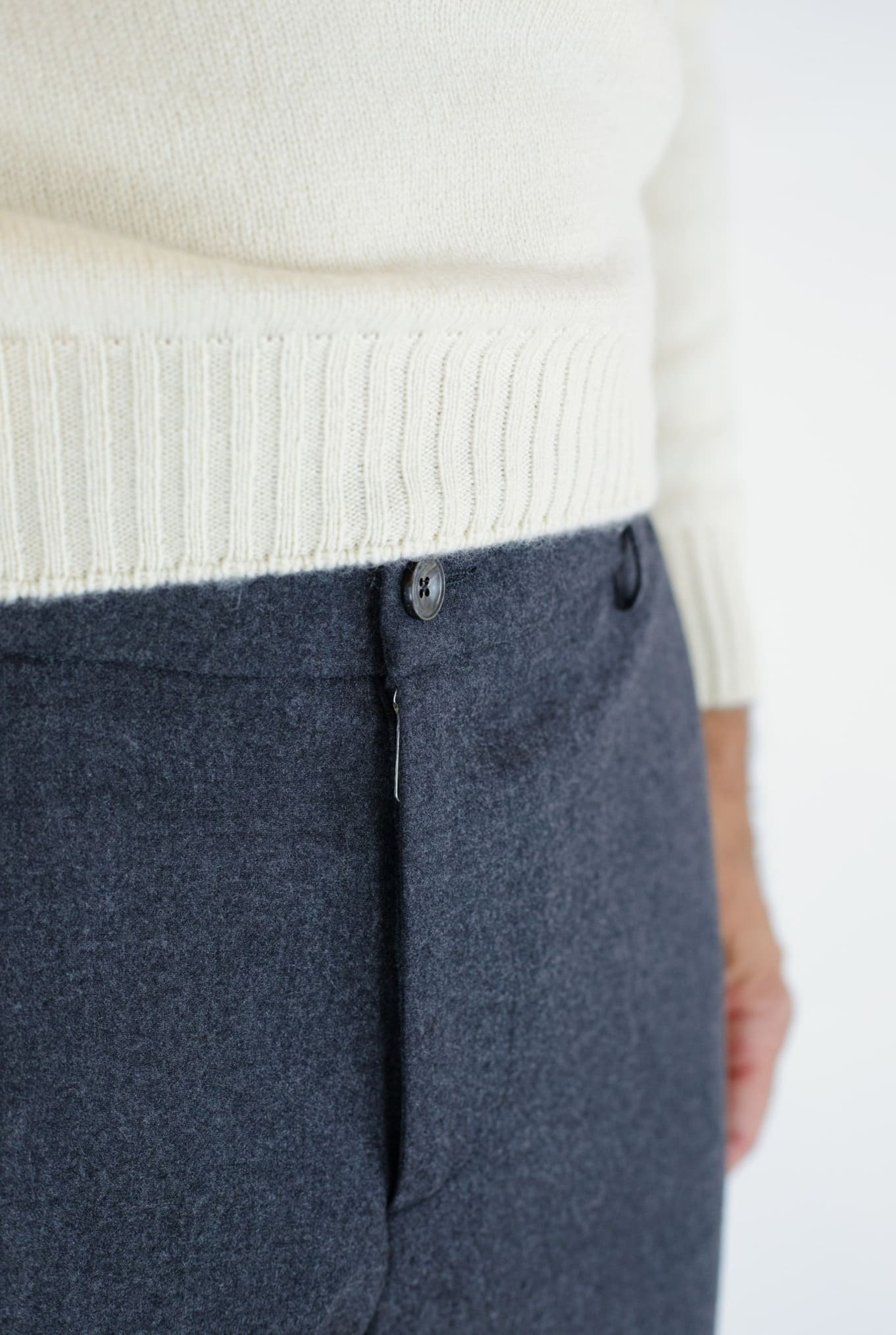 Pantaloni Cashmere Grigio Antracite