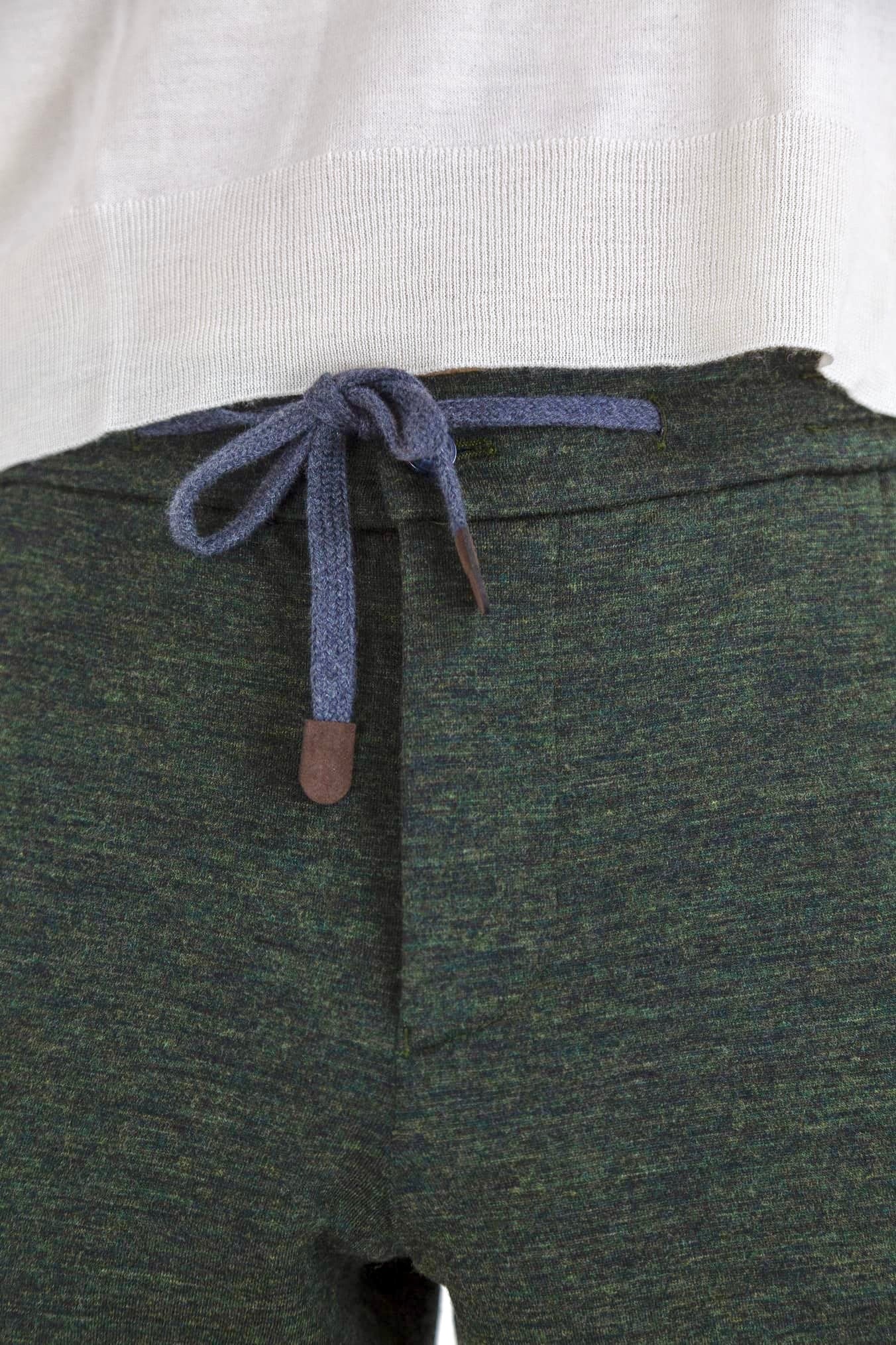 Pantaloni con Coulisse Cargo Verde Mélange