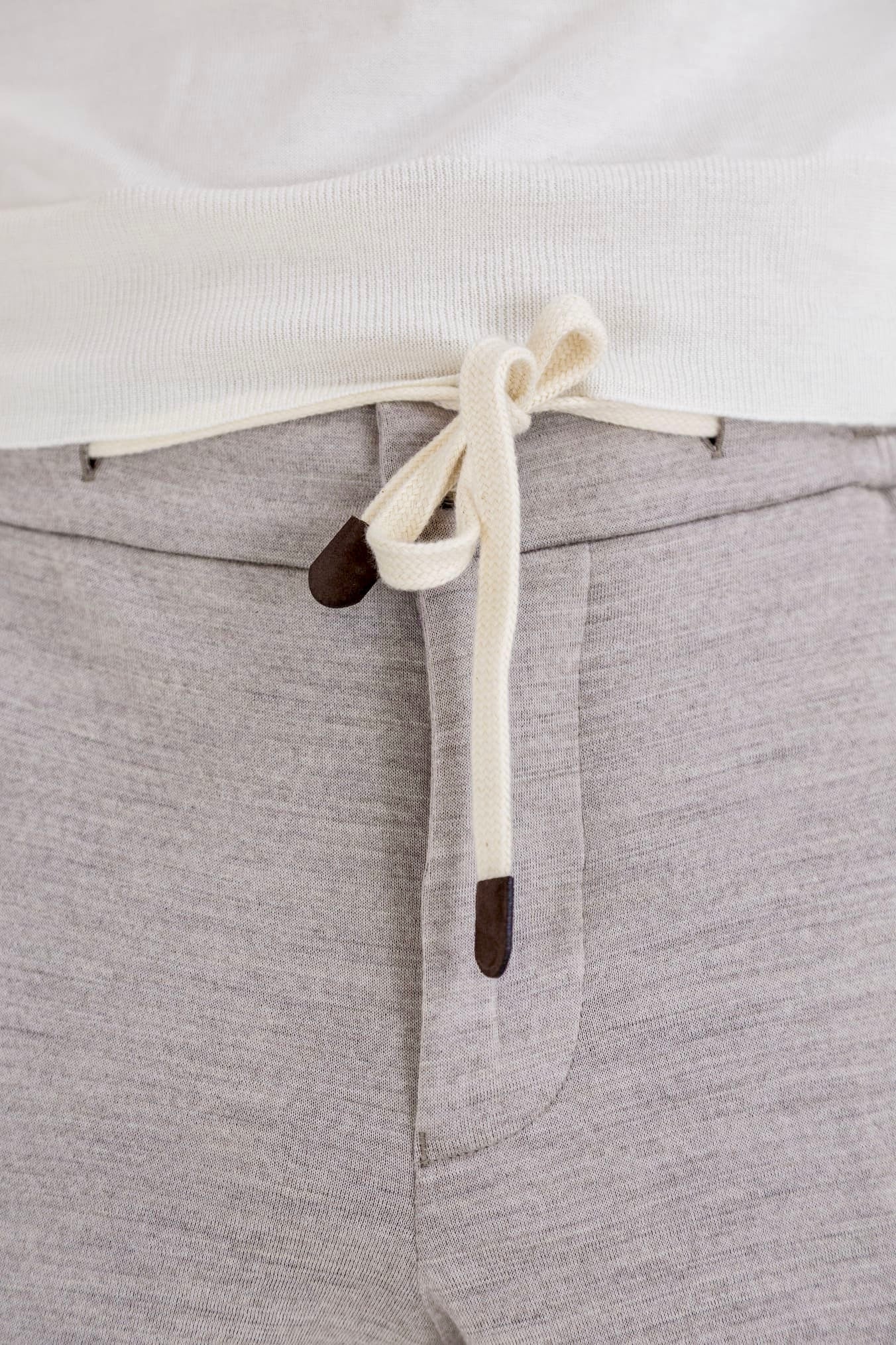 Pantaloni con Coulisse Cargo Beige Chiaro Mélange