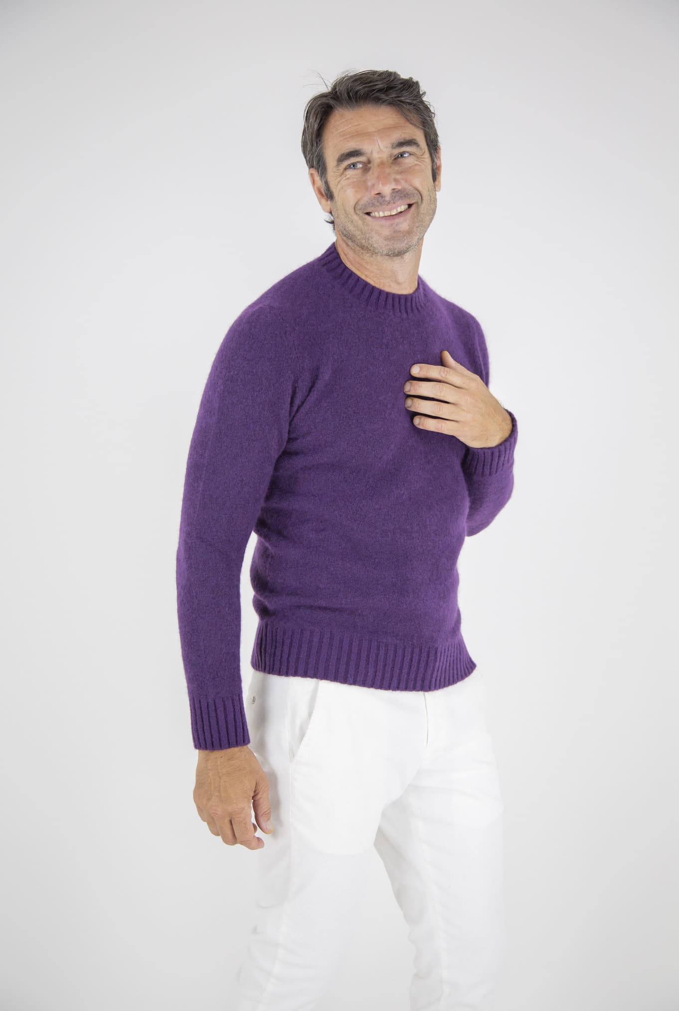 PIACENZA 1773 Girocollo Cashmere e Seta Viola