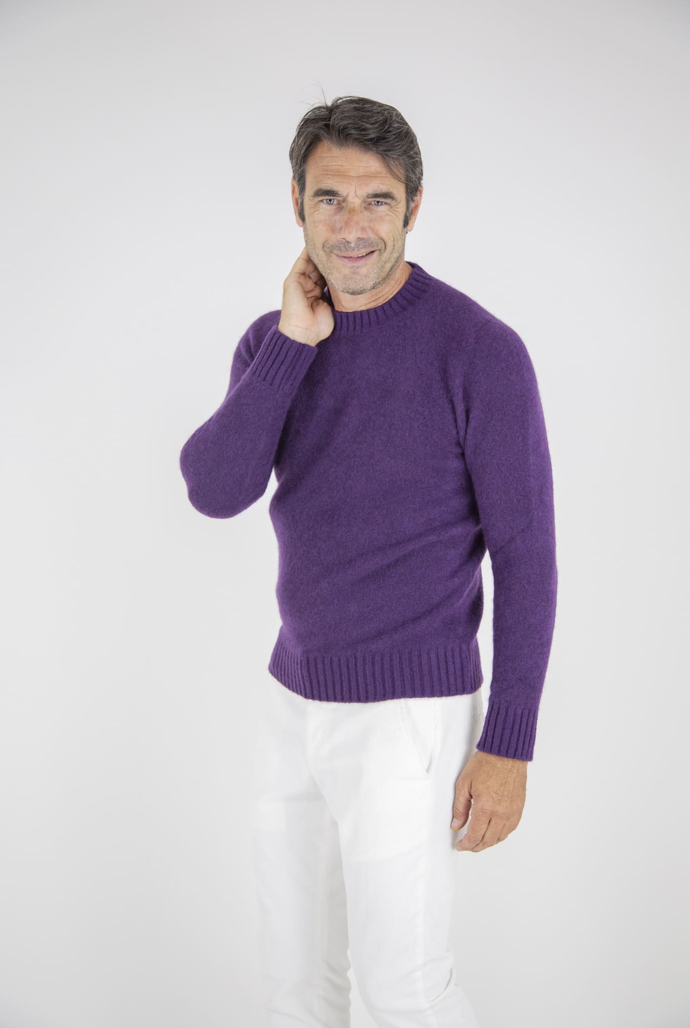 PIACENZA 1773 Girocollo Cashmere e Seta Viola