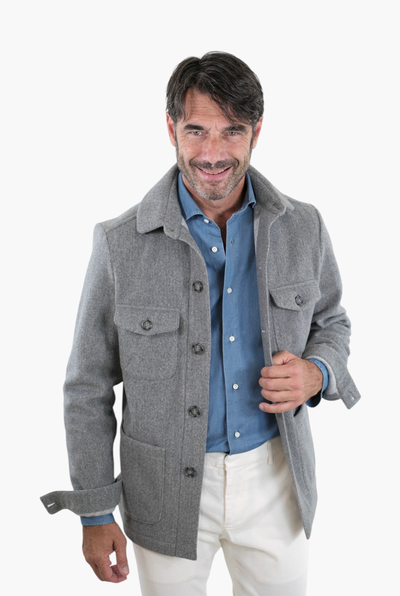 Overshirt Grigio Chiaro