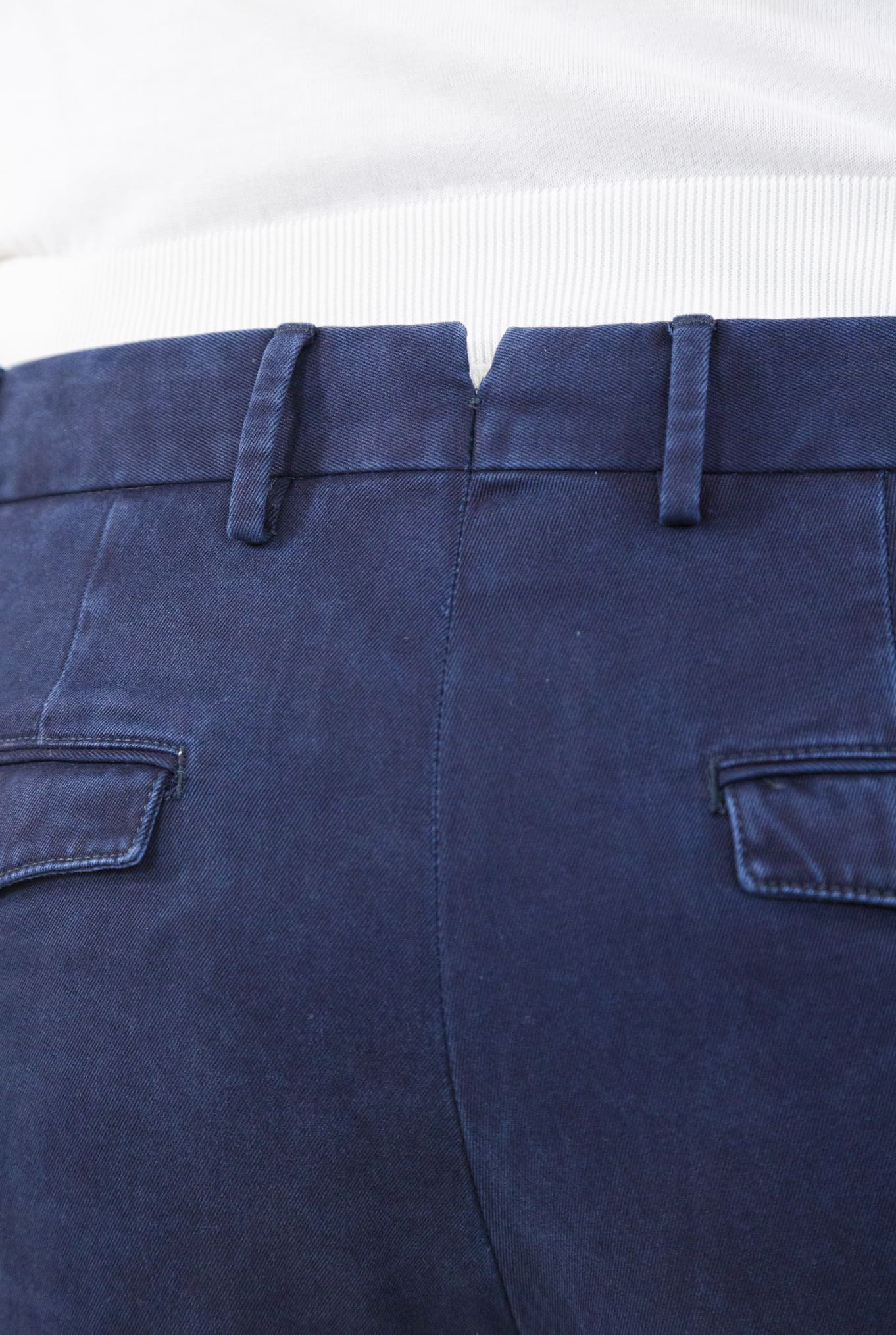 Pantaloni Chino Delavé Cotone Blu Navy