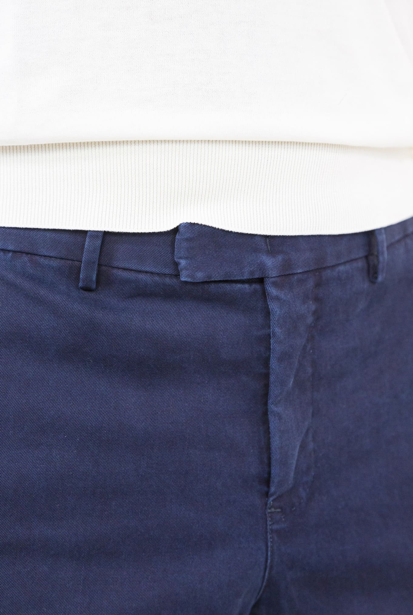 Pantaloni Chino Delavé Cotone Blu Navy