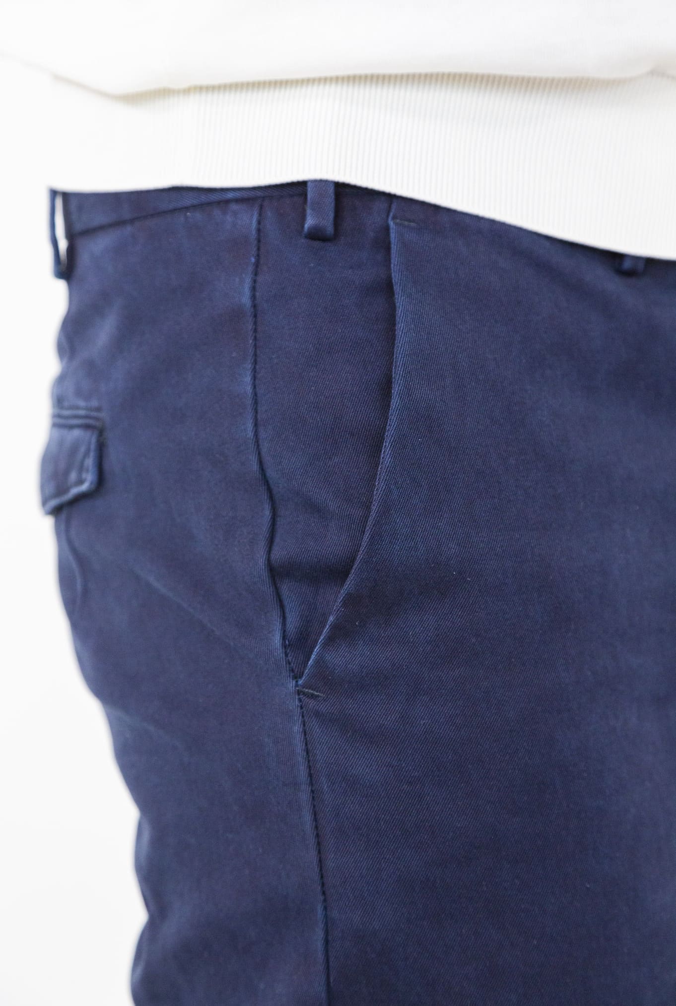 Pantaloni Chino Delavé Cotone Blu Navy