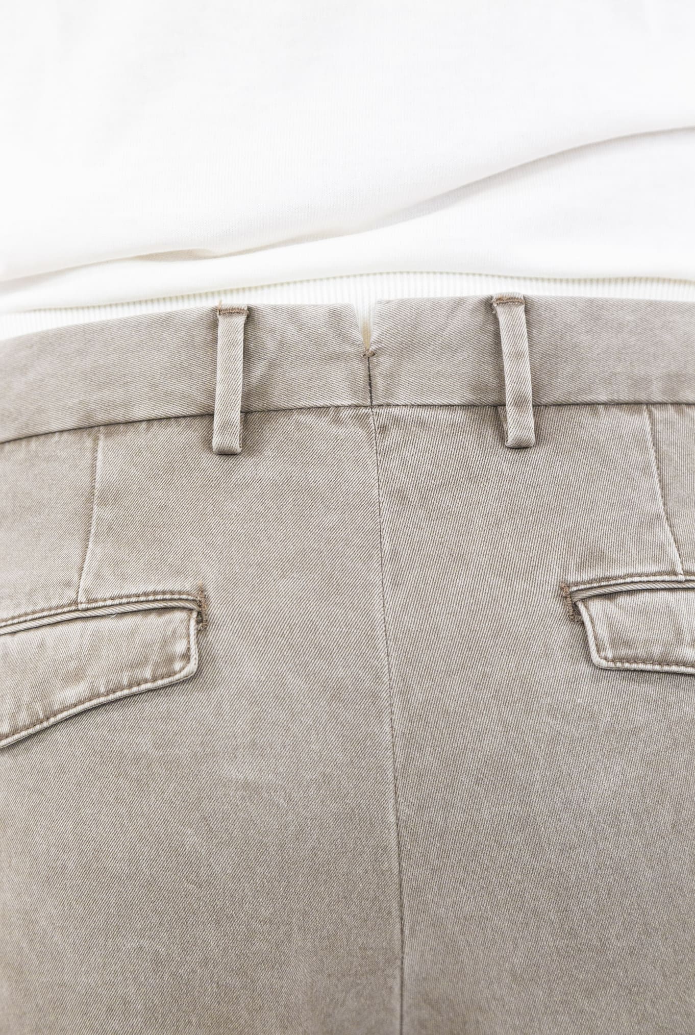 Pantaloni Chino Delavé Cotone Beige