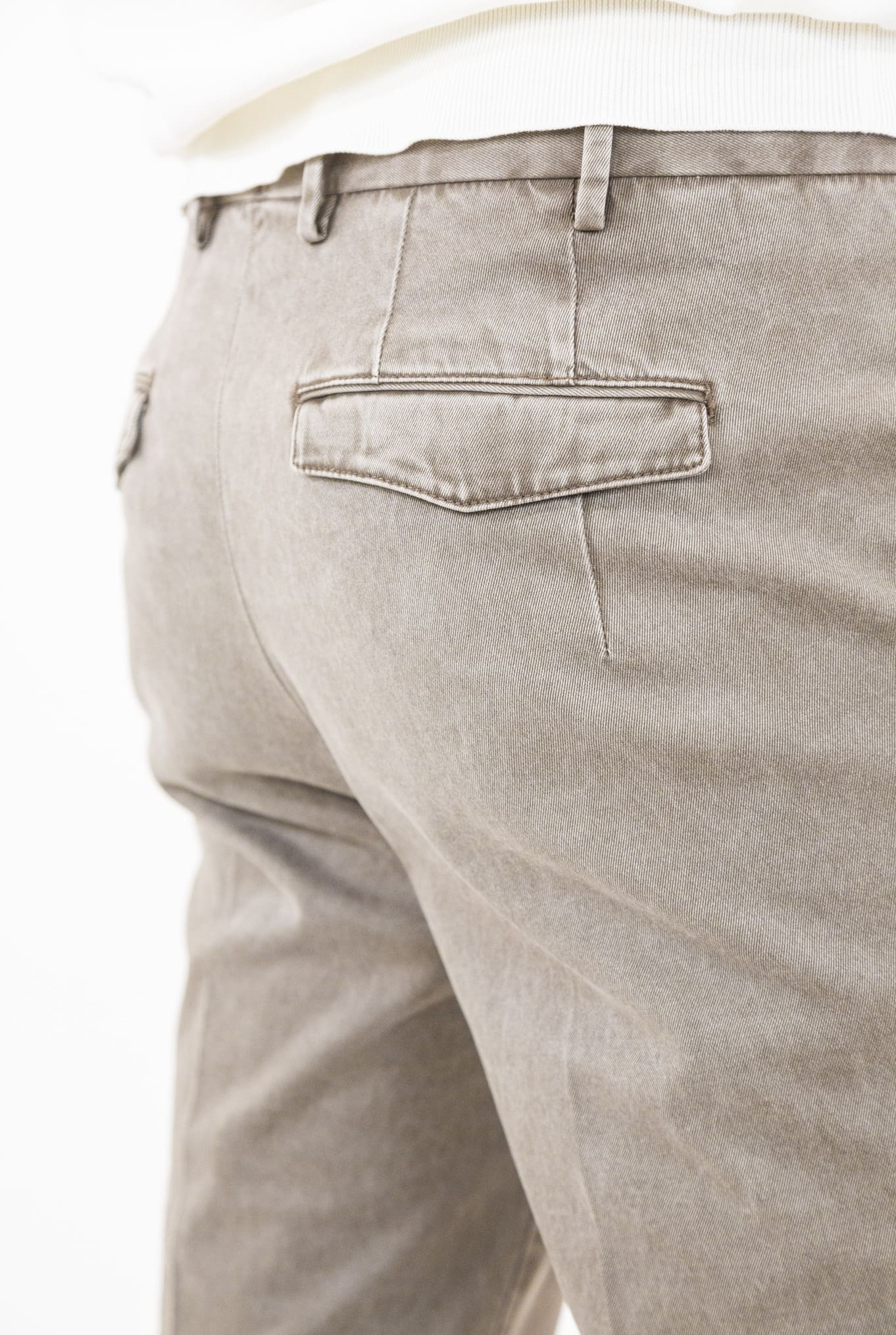 Pantaloni Chino Delavé Cotone Beige