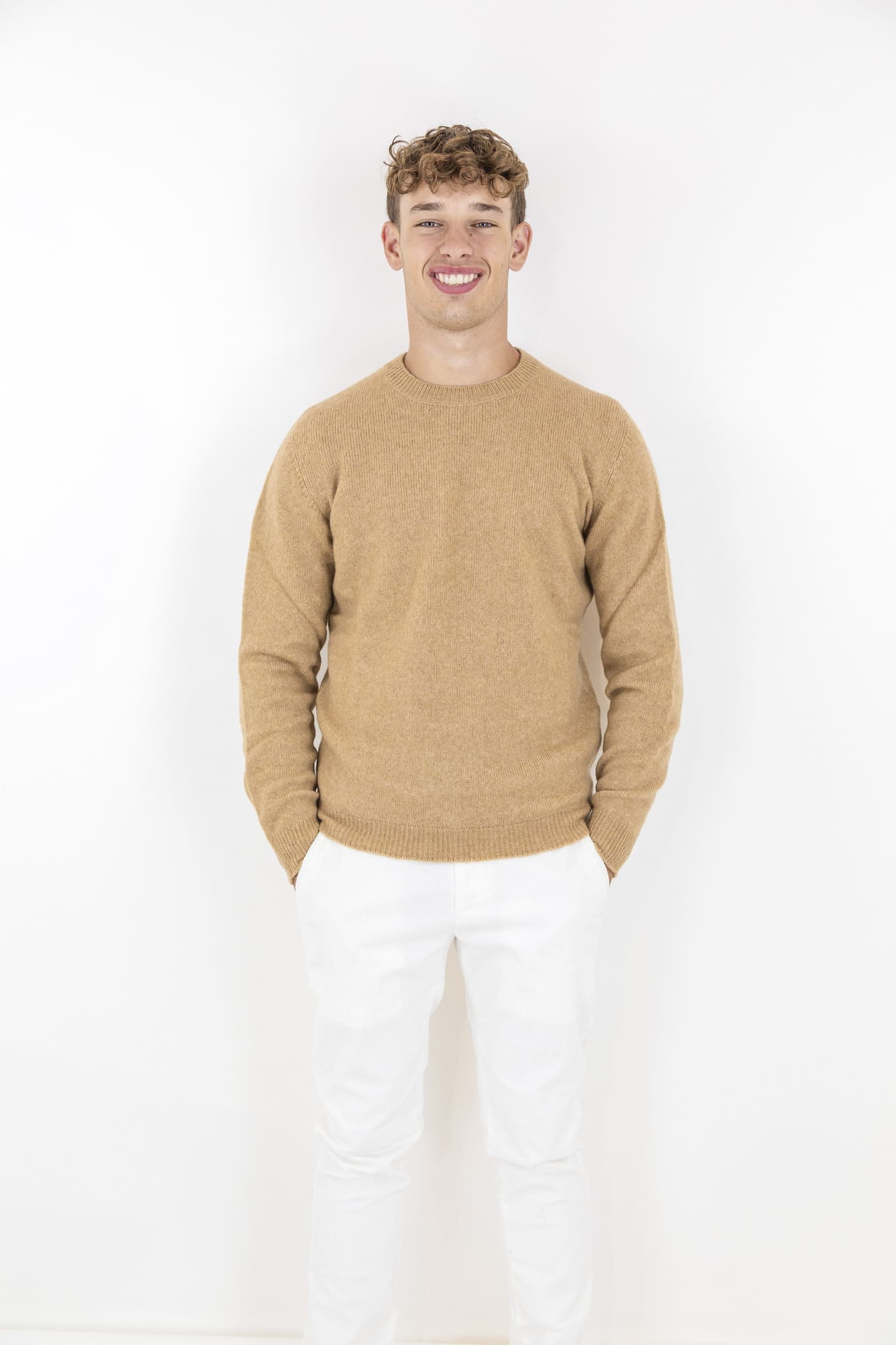 Merino Baby Camel Crewneck Col.Camel