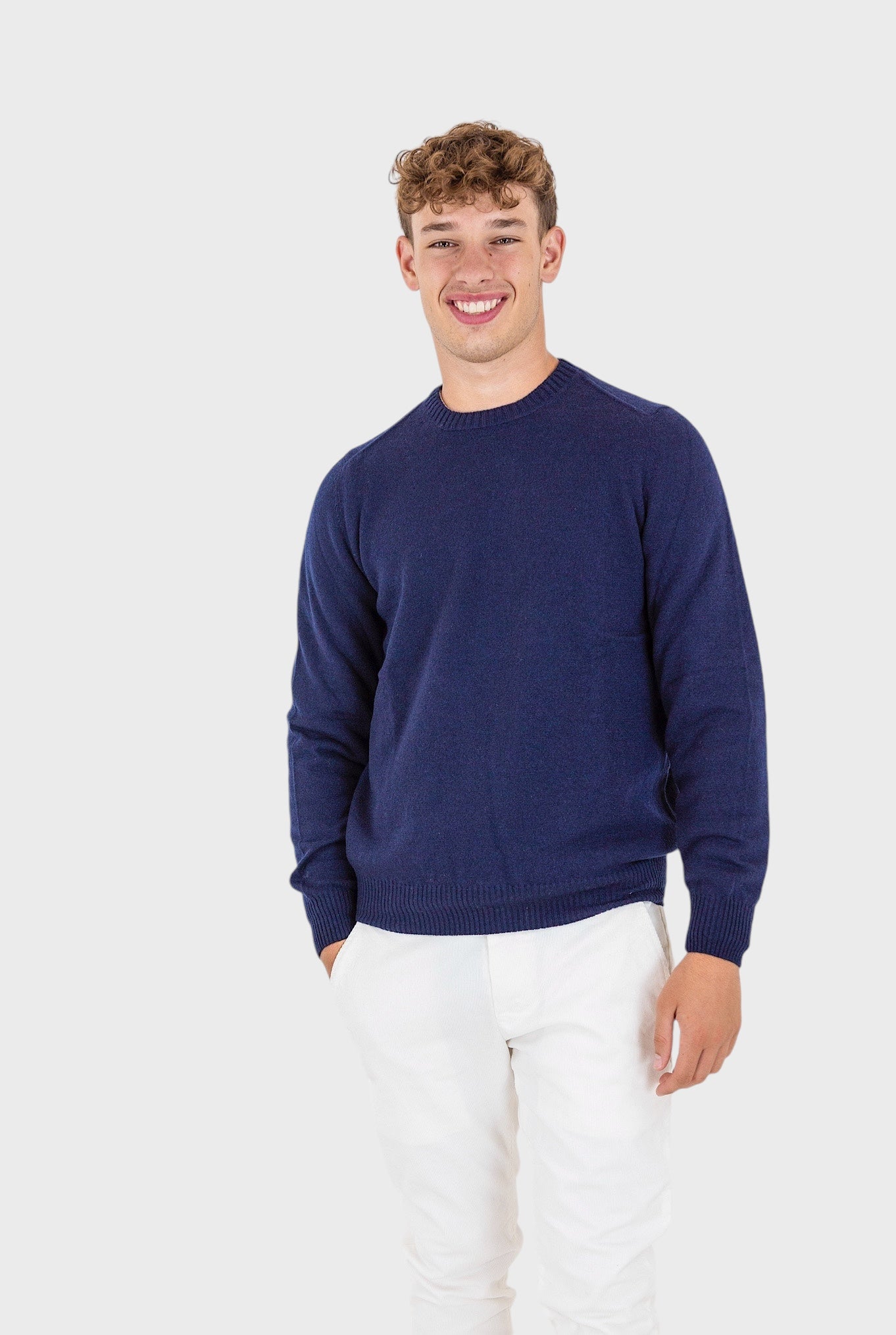 Navy Blue Cashmere Crewneck