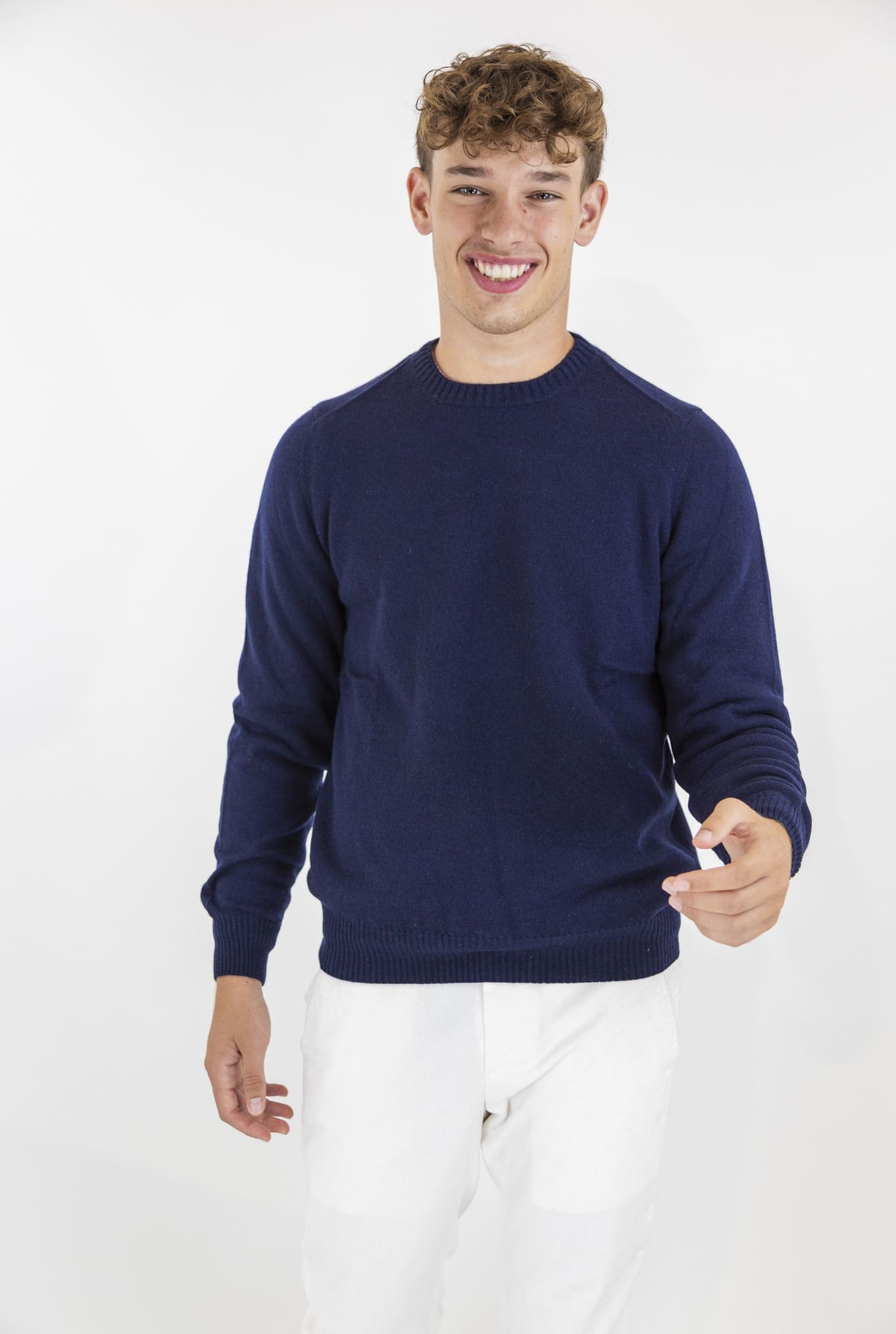 Navy Blue Cashmere Crewneck