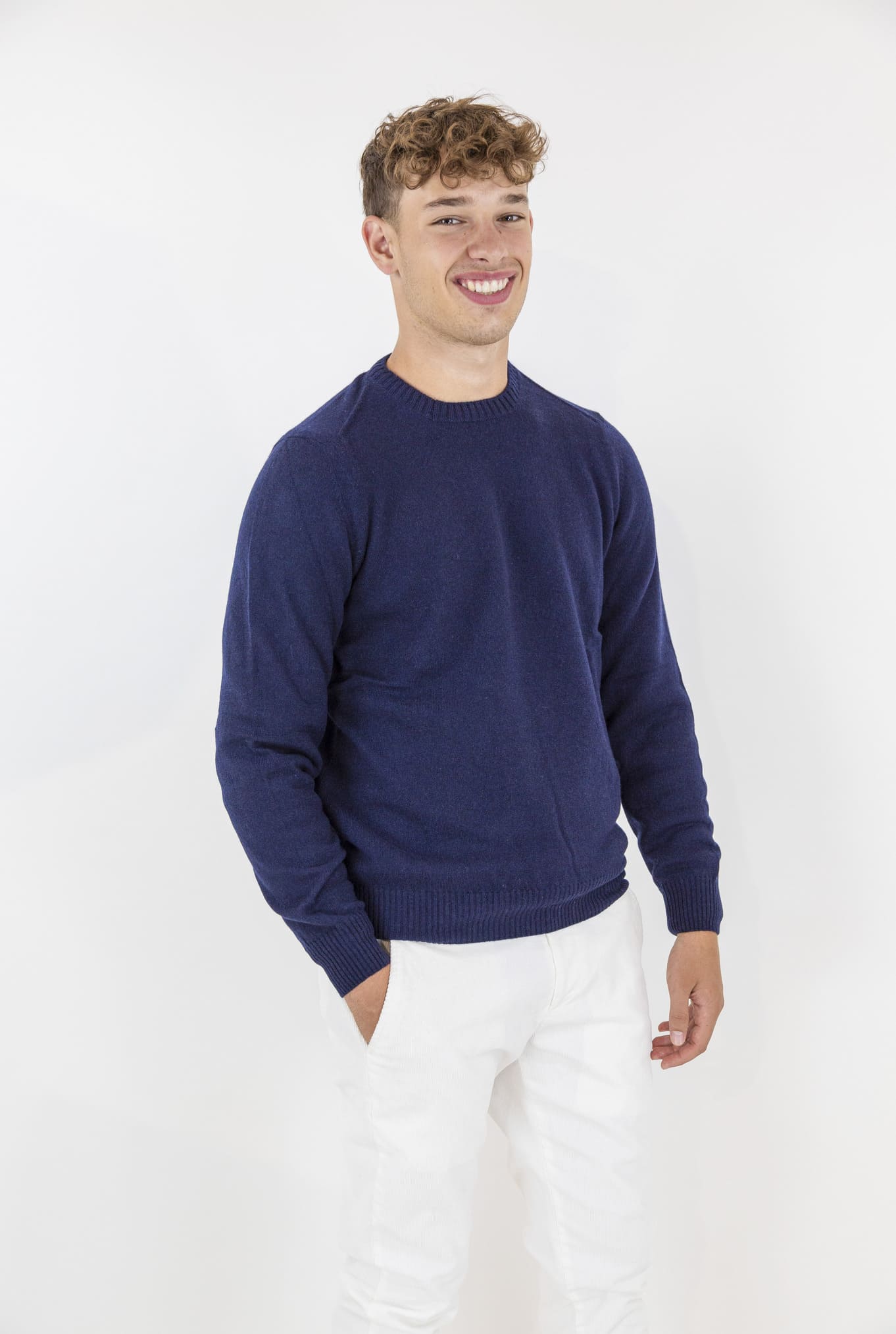 Girocollo Cashmere Blu Navy