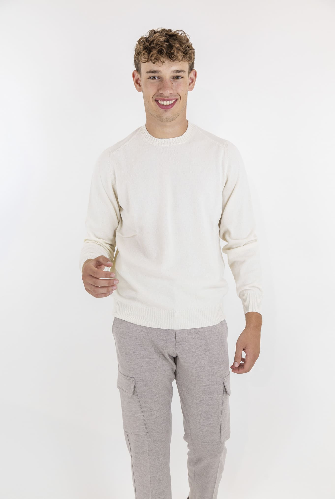 Girocollo Cashmere Bianco Panna