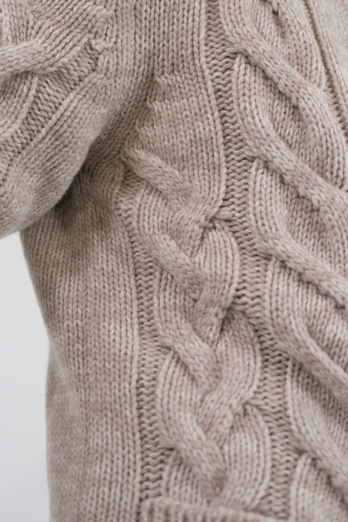 SETTEFILI CASHMERE Cardigan Trecce Lana Cashmere Beige