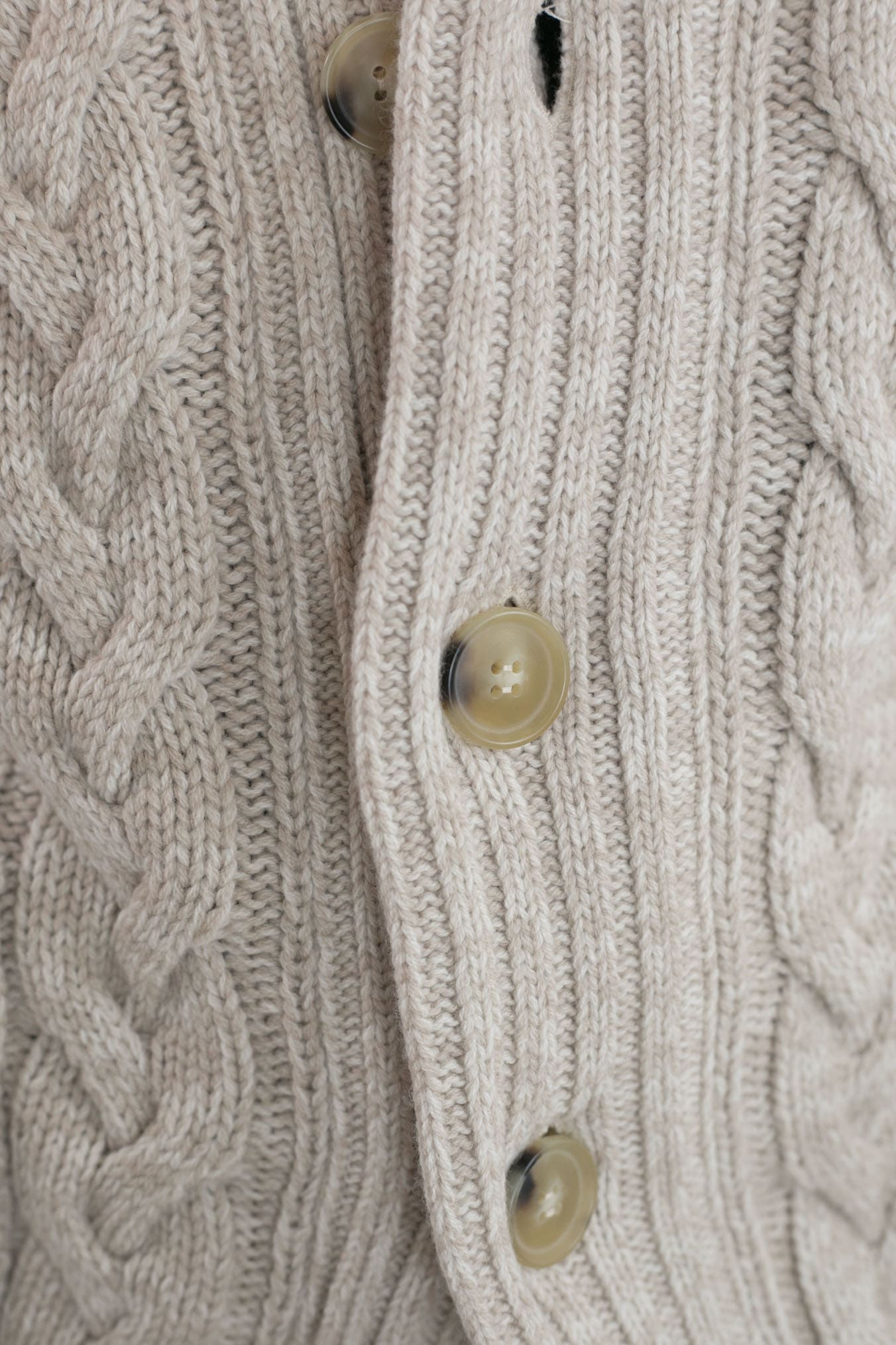 SETTEFILI CASHMERE Cardigan Trecce Lana Cashmere Beige