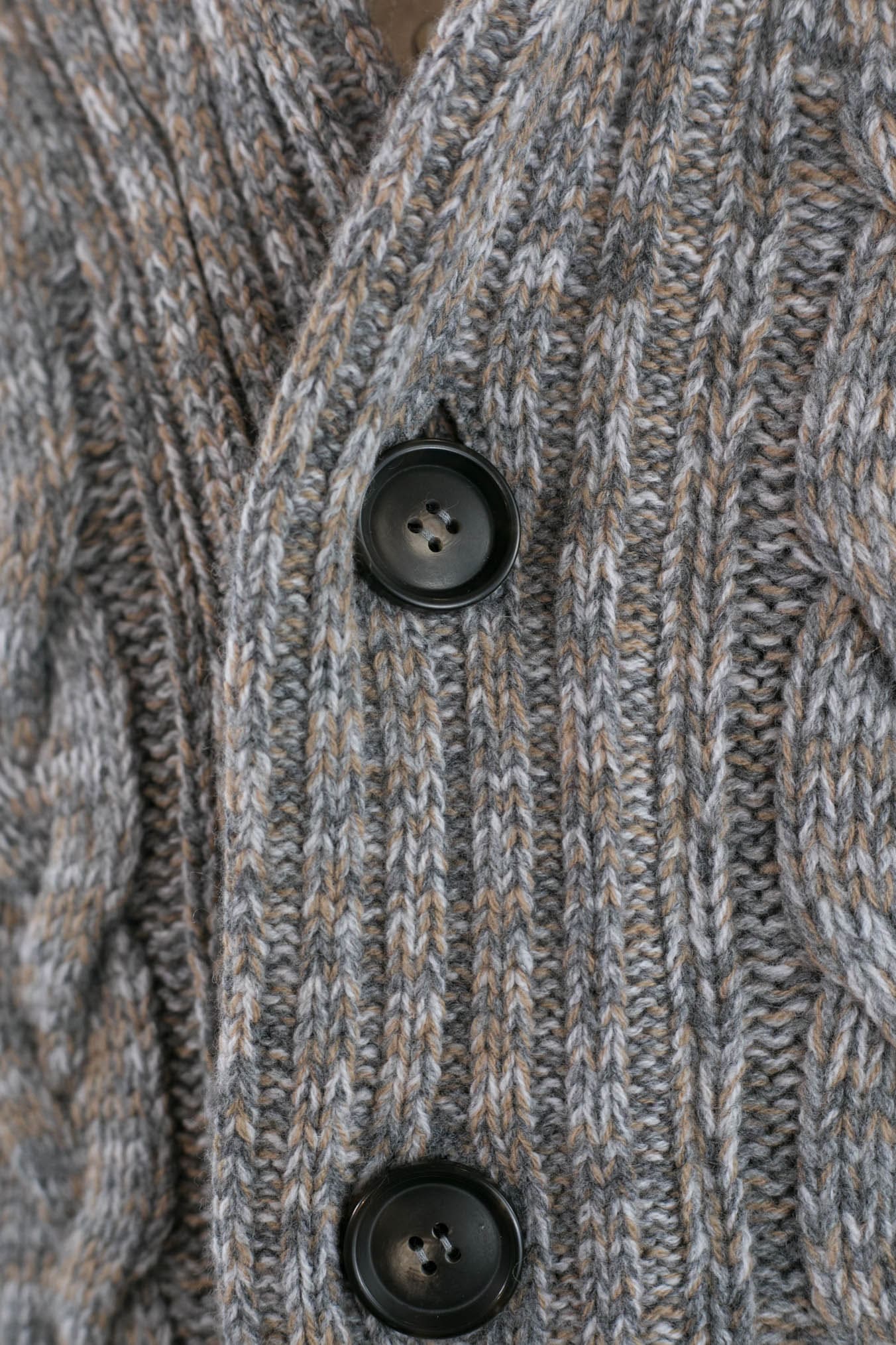 SETTEFILI CASHMERE Cardigan Trecce Lana Cashmere Mélange Grigio