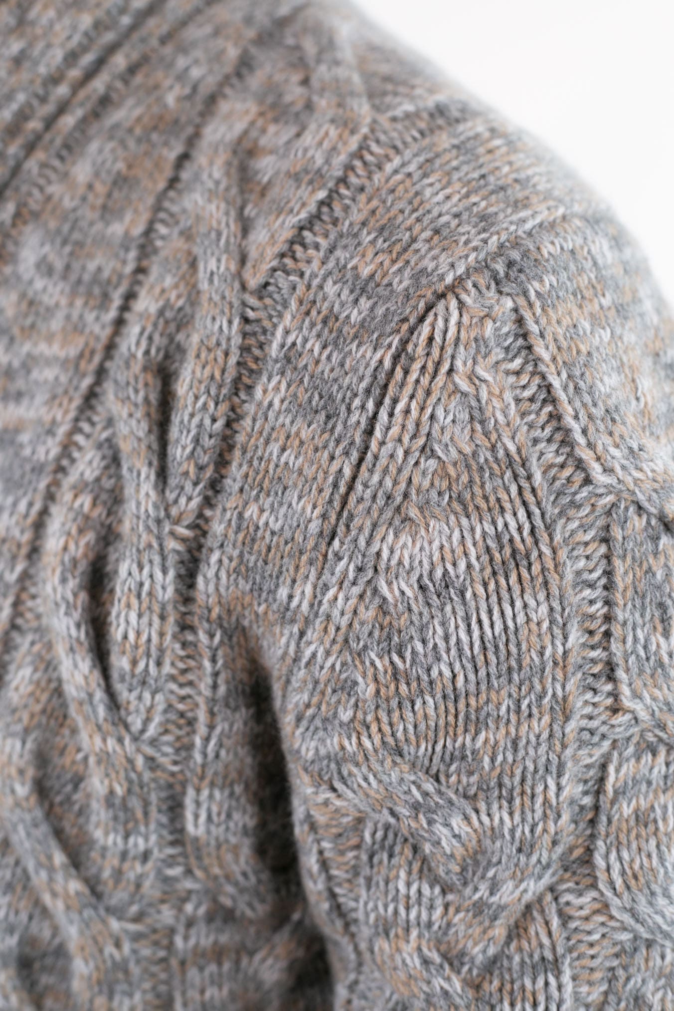 SETTEFILI CASHMERE Cardigan Trecce Lana Cashmere Mélange Grigio