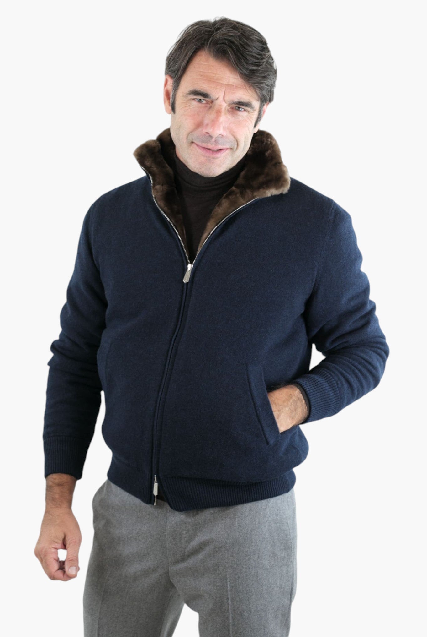 Giubbotto Cashmere Castorino Blu