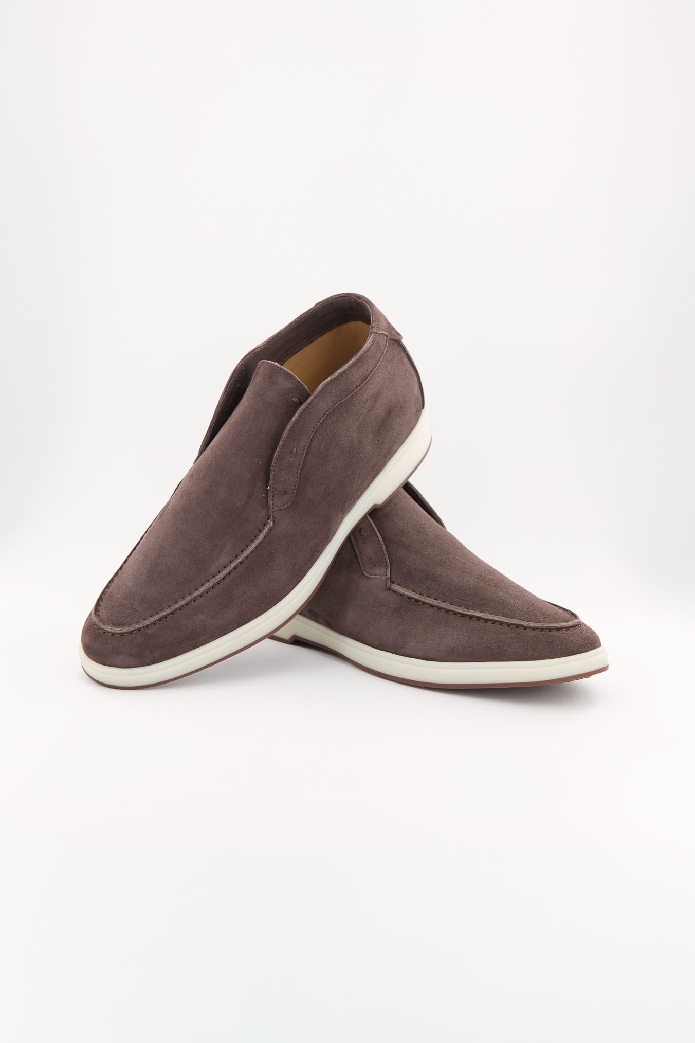ANDREA VENTURA Polacchine "GMT Nuvolari" Slip On Suede Cioccolato