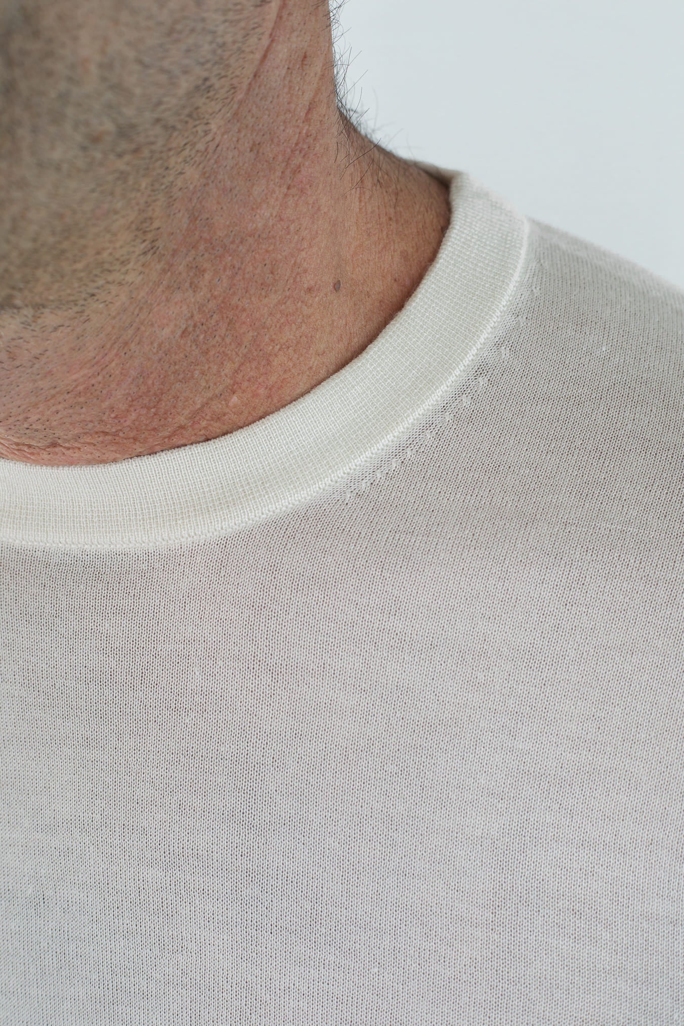 BRAMANI Girocollo Cashmere Seta Superlight Bianco Panna