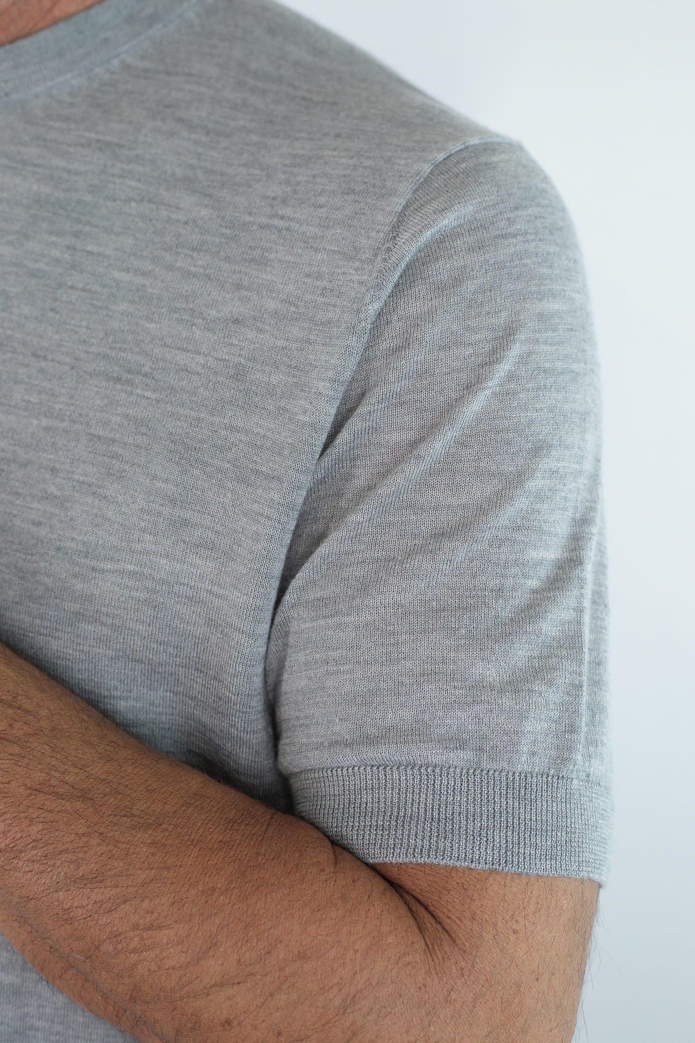 BRAMANI Girocollo Cashmere Seta Superlight Grigio Chiaro