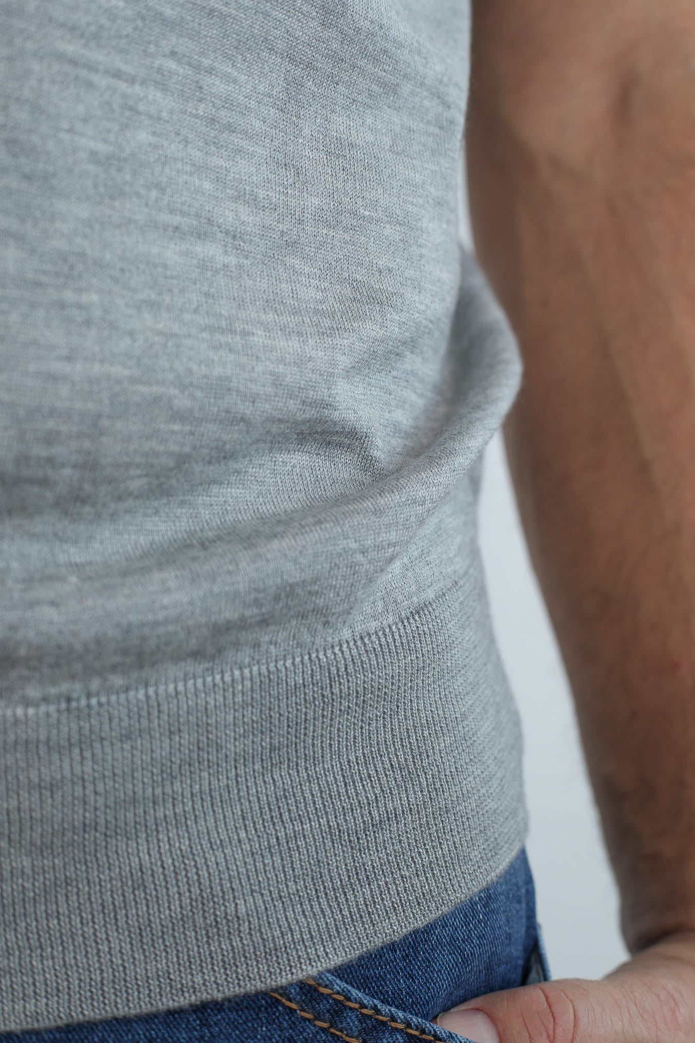 BRAMANI Girocollo Cashmere Seta Superlight Grigio Chiaro