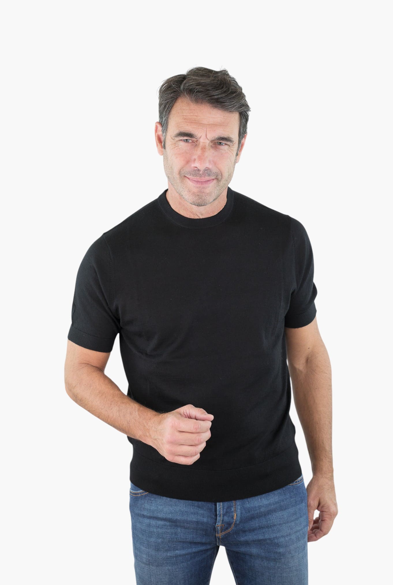 BRAMANI Girocollo Cashmere Seta Superlight Nero