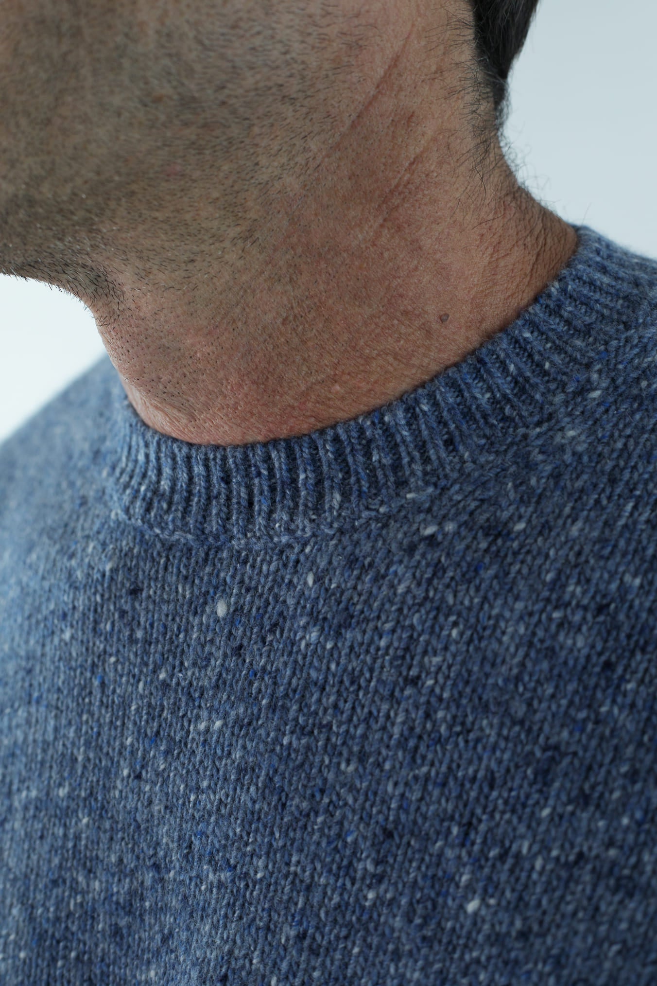 BRAMANI Maglia Girocollo Cashmere Mélange Azzurro Onda