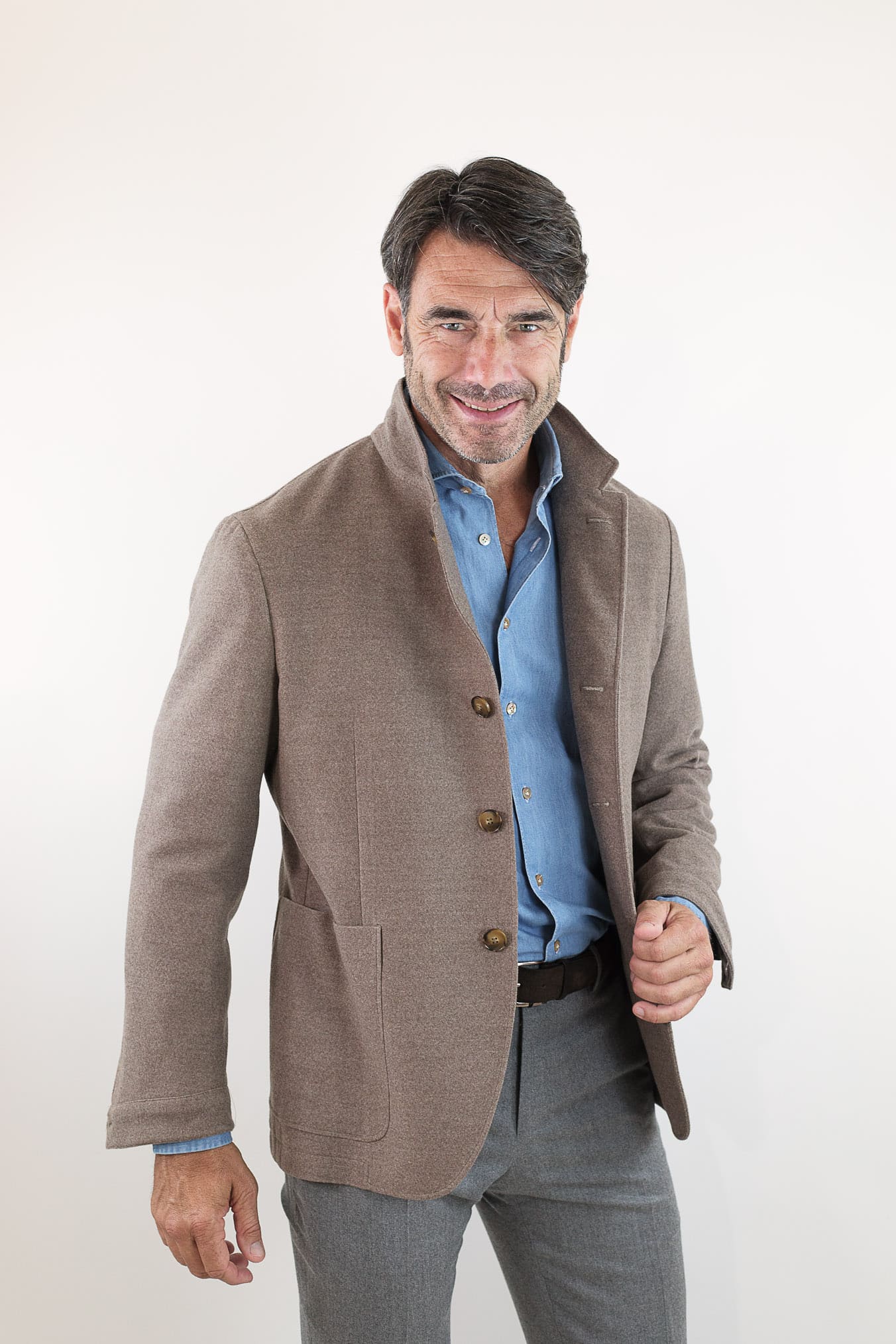 CANALI Giacca Sportiva Lana Double Tortora