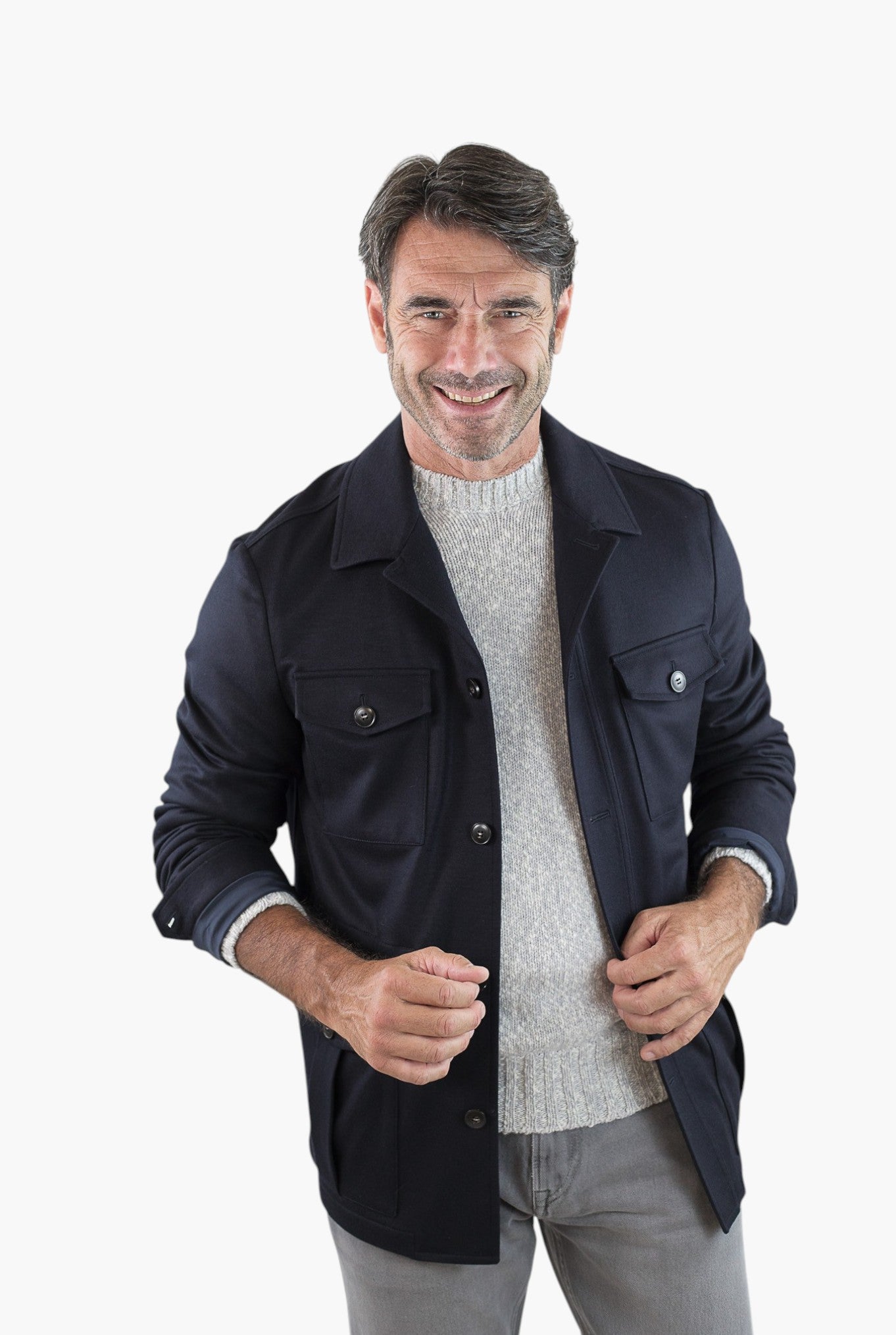 CANALI Overshirt Sfoderata Lana Blu