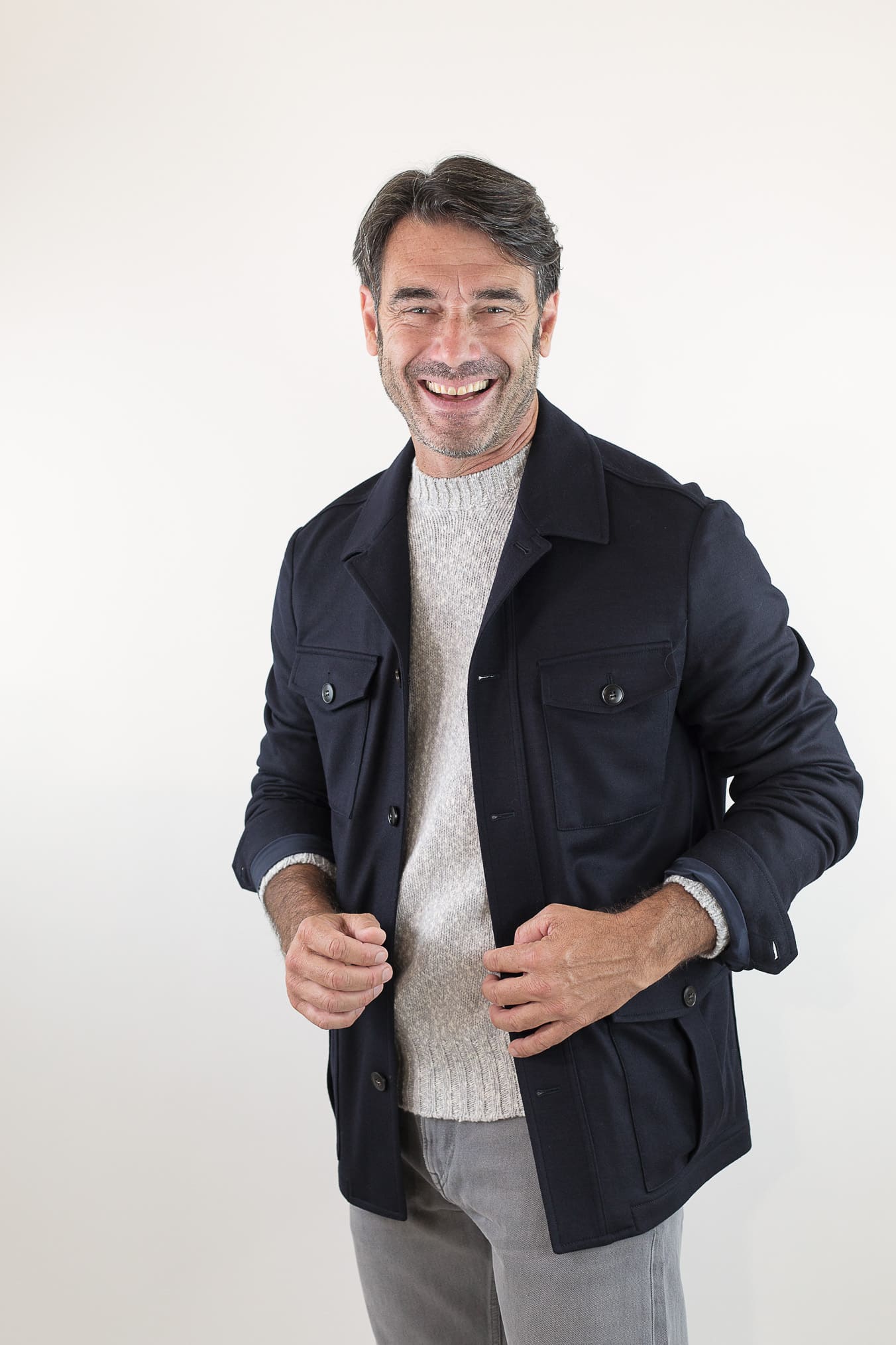 CANALI Overshirt Sfoderata Lana Blu