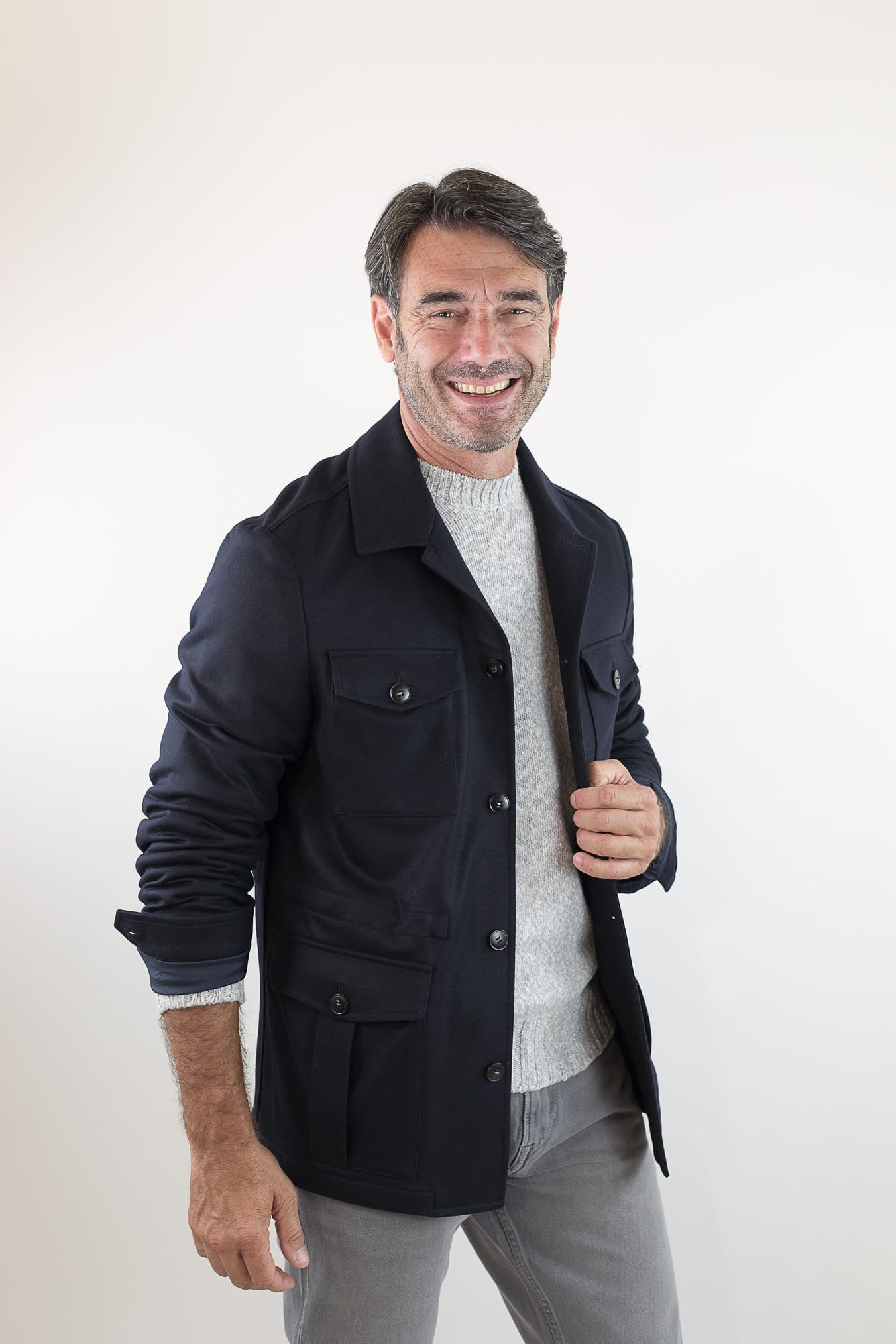CANALI Overshirt Sfoderata Lana Blu