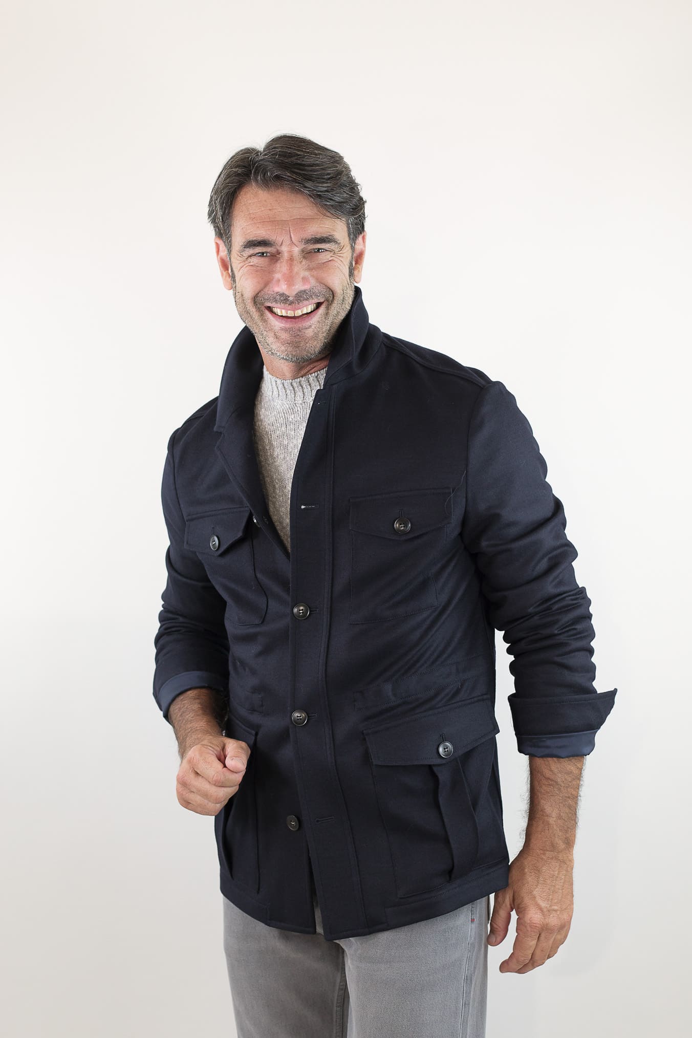 CANALI Overshirt Sfoderata Lana Blu