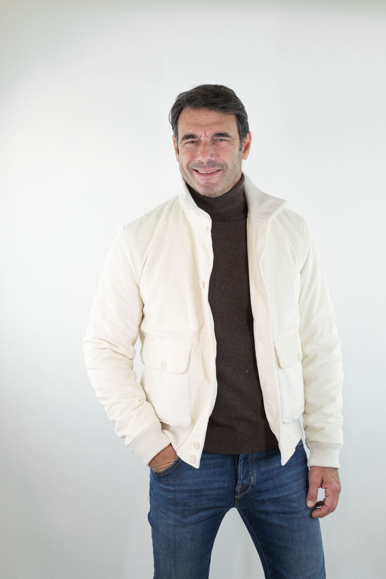 CONTRASTWAY Giubbino Velluto Imbottito Thermore® Bianco Panna