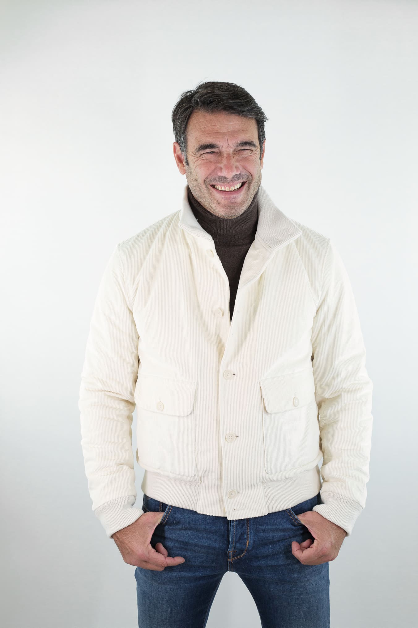 CONTRASTWAY Giubbino Velluto Imbottito Thermore® Bianco Panna