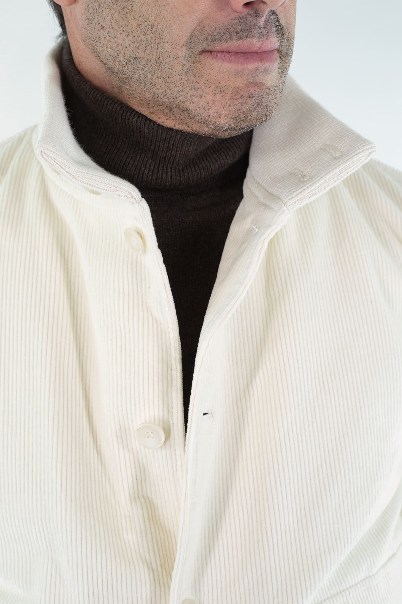 CONTRASTWAY Giubbino Velluto Imbottito Thermore® Bianco Panna