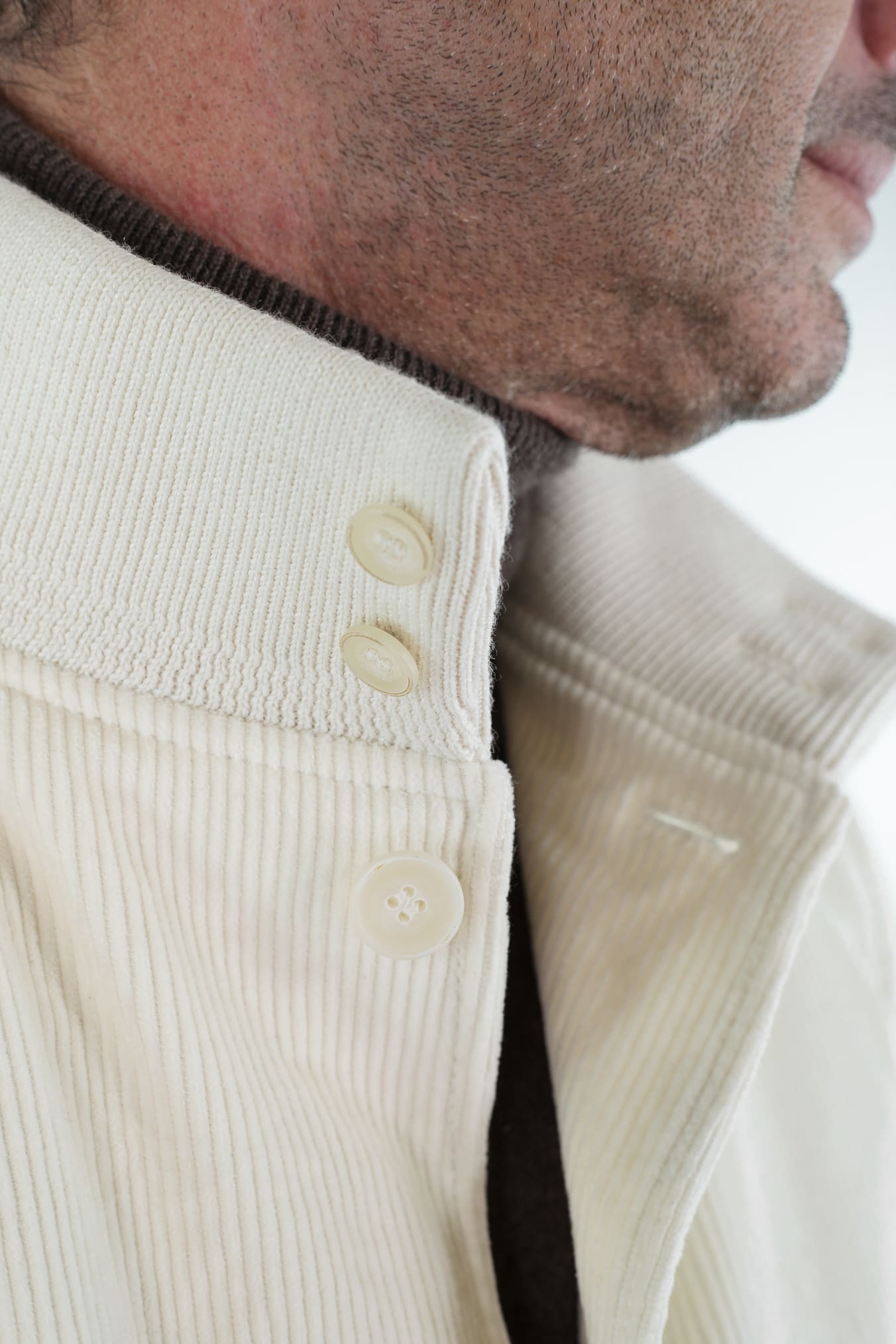 CONTRASTWAY Giubbino Velluto Imbottito Thermore® Bianco Panna