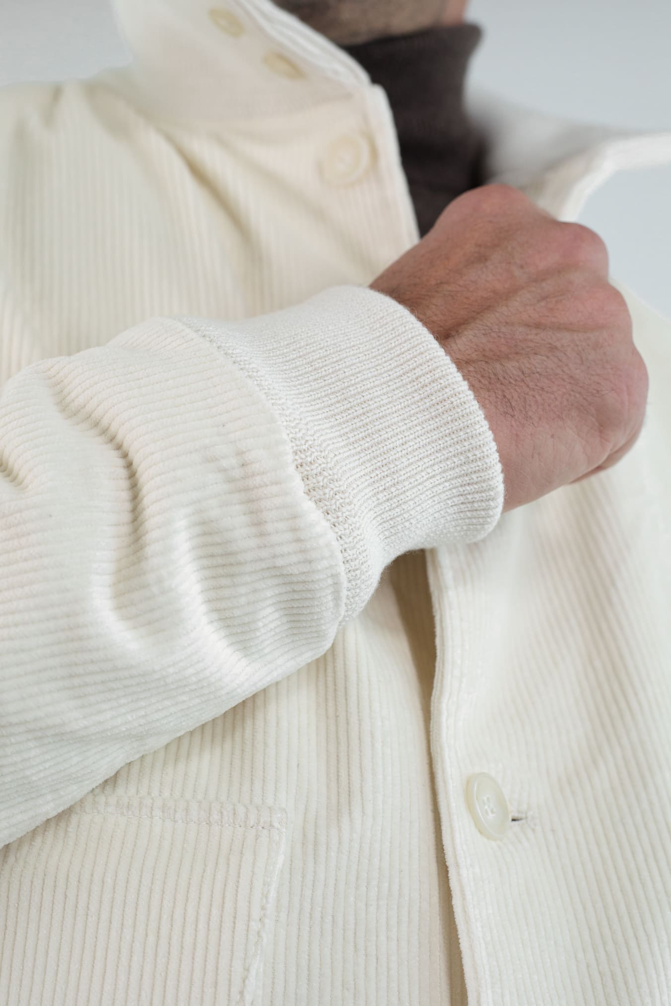 CONTRASTWAY Giubbino Velluto Imbottito Thermore® Bianco Panna