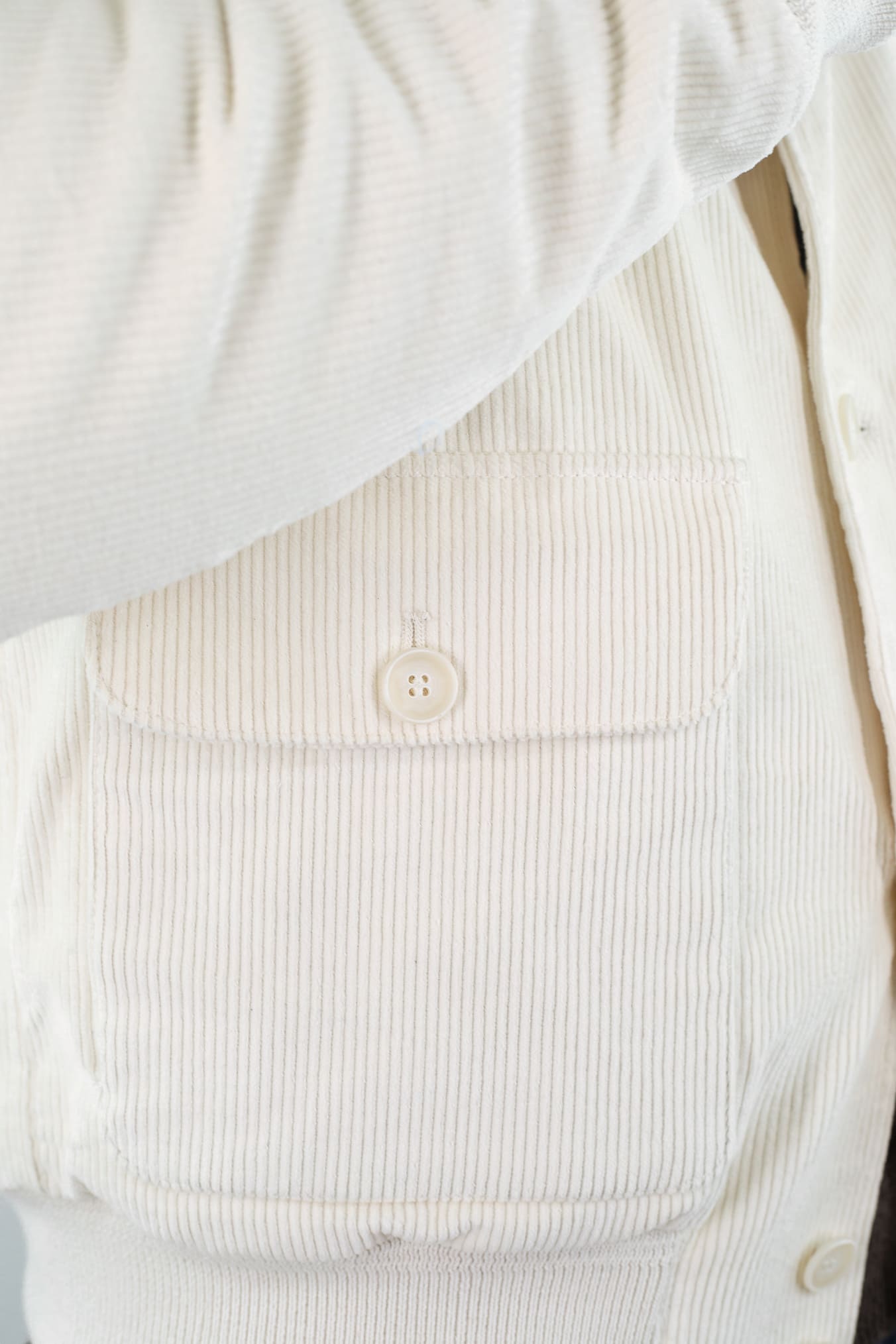 CONTRASTWAY Giubbino Velluto Imbottito Thermore® Bianco Panna