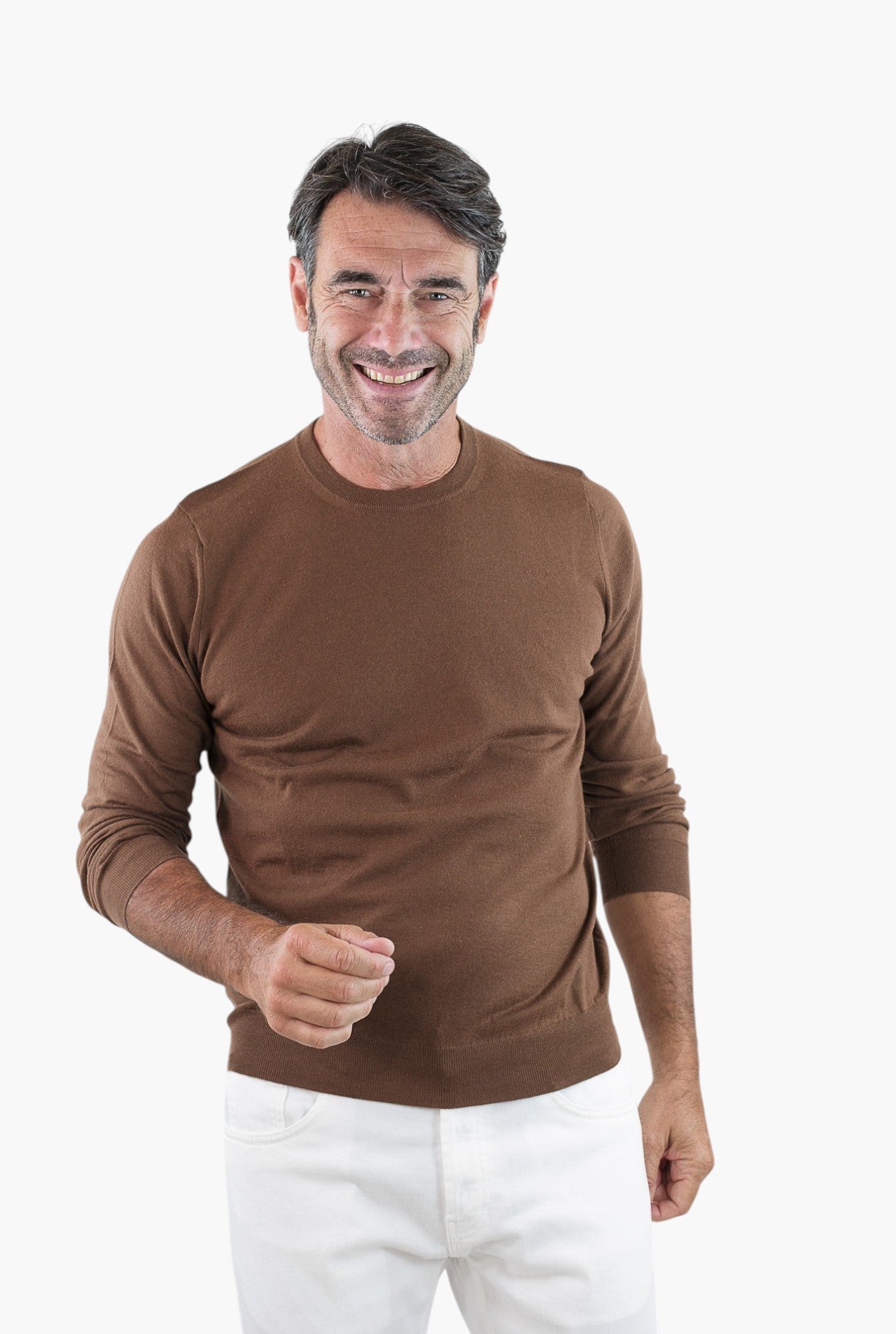 DRUMOHR Girocollo Cashmere Superlight Marrone