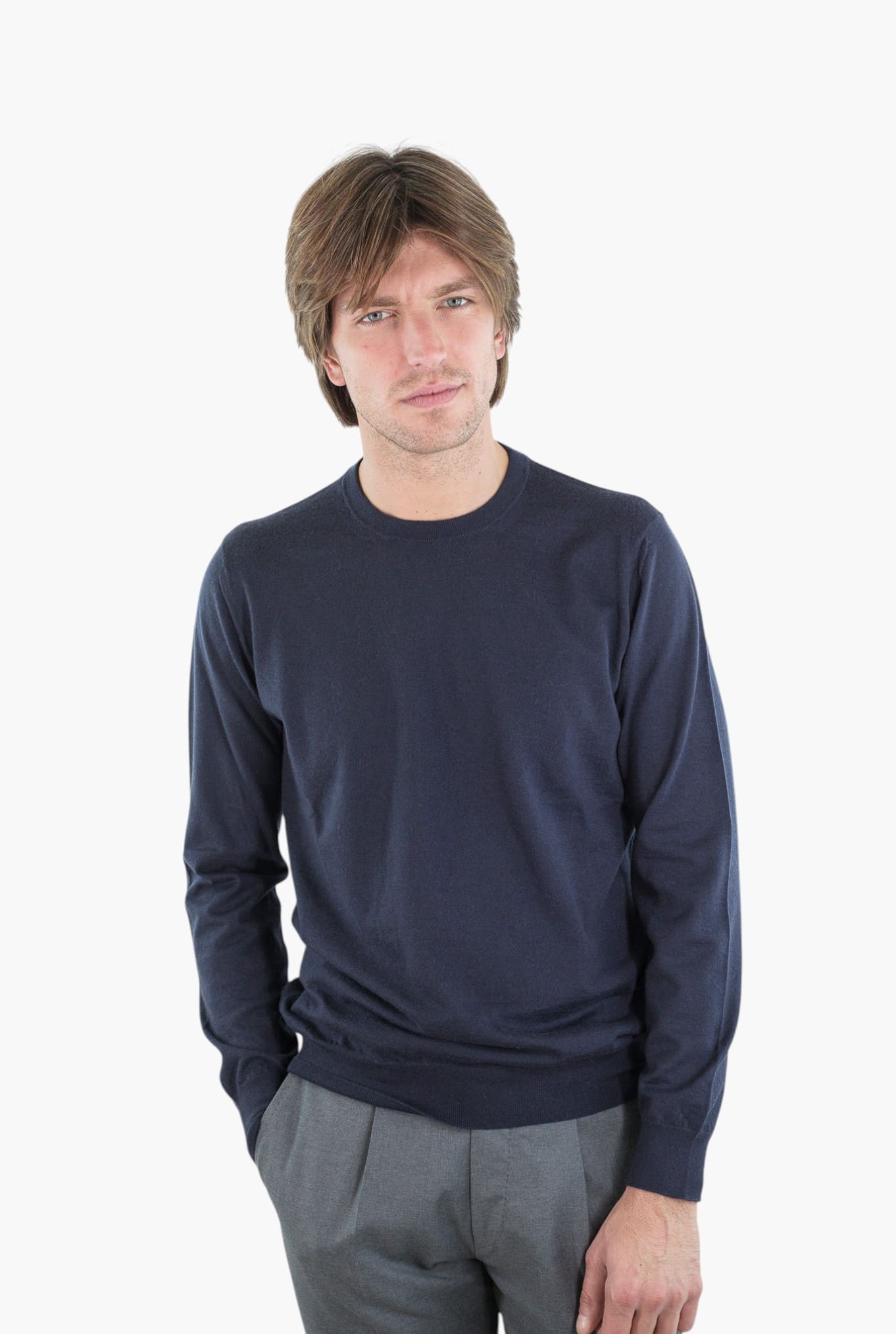DRUMOHR Girocollo Cashmere Superlight Blu Navy
